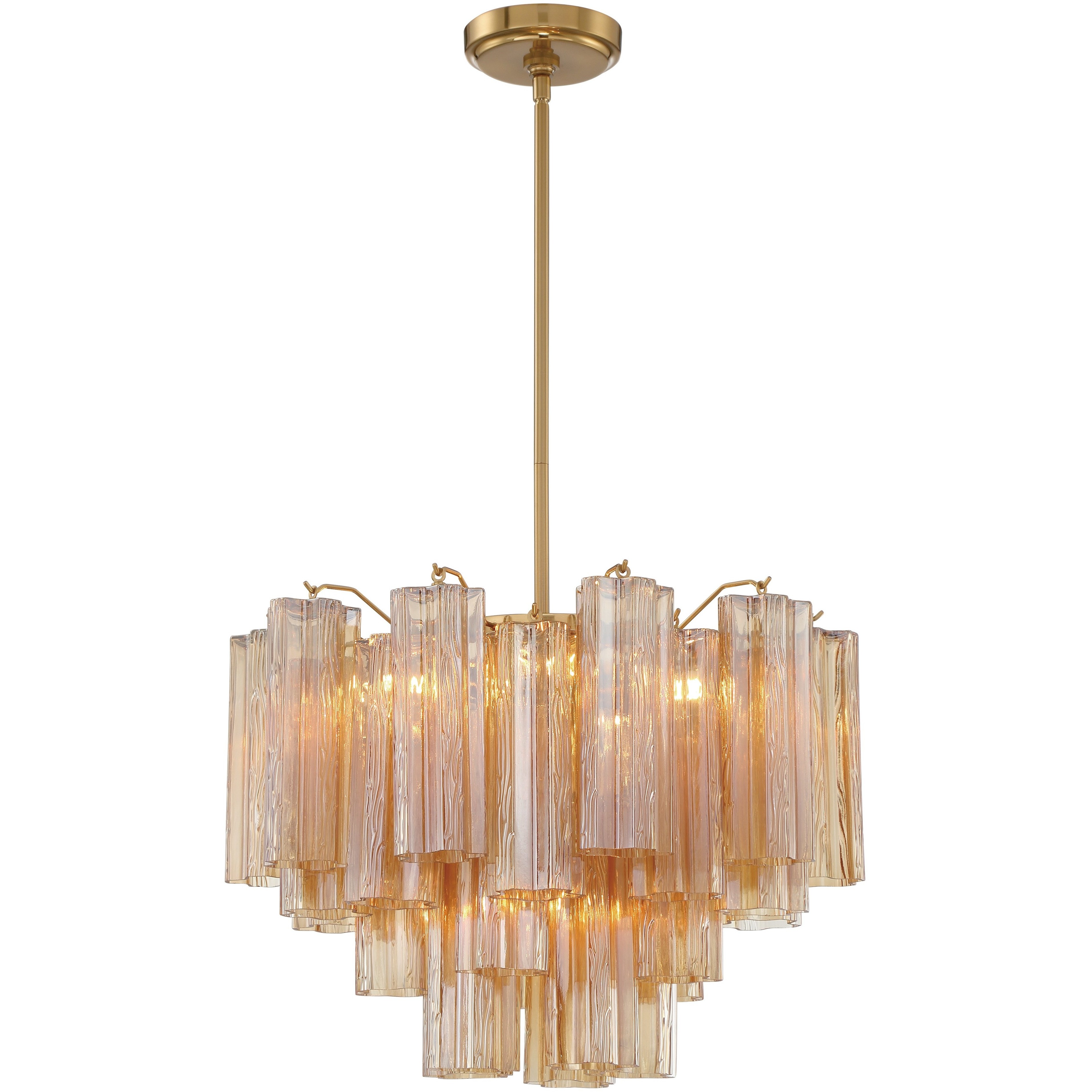 Addis 6 Light 19.75 inch Aged Brass Chandelier Ceiling Light in Tronchi Glass Amber