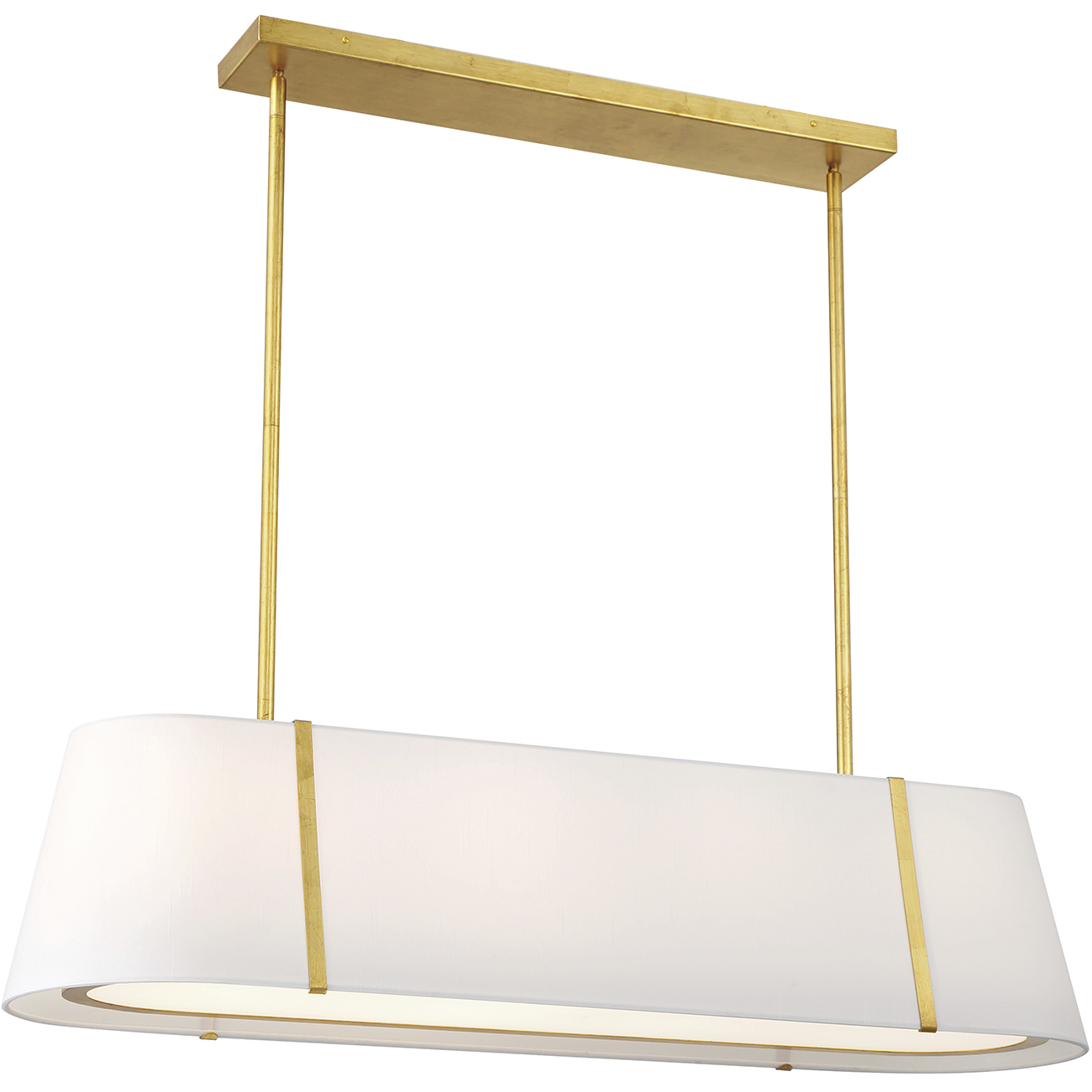 Fulton 4 Light 41.75 inch Antique Gold Linear Chandelier Ceiling Light