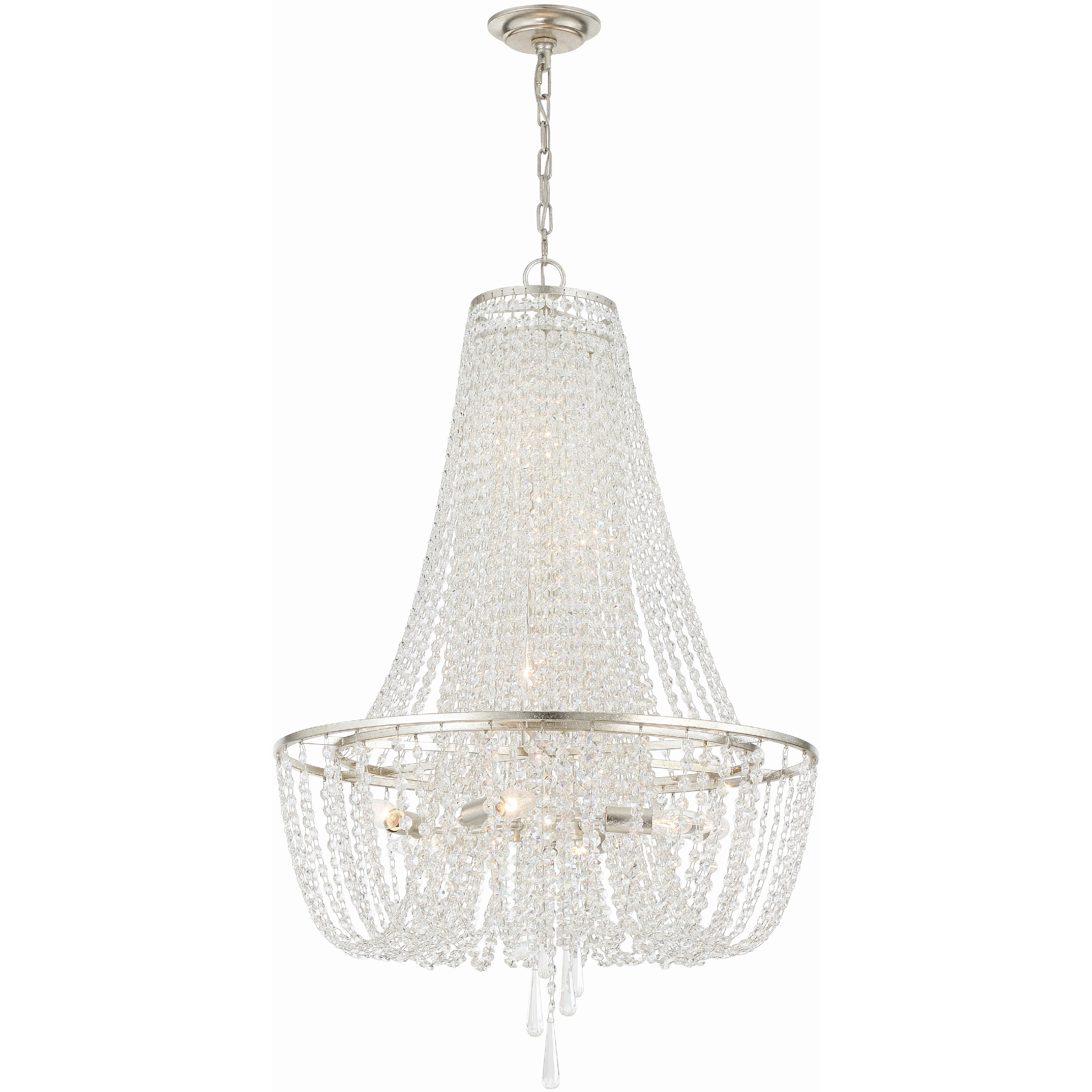 Arcadia 9 Light 24 inch Antique Silver Chandelier Ceiling Light