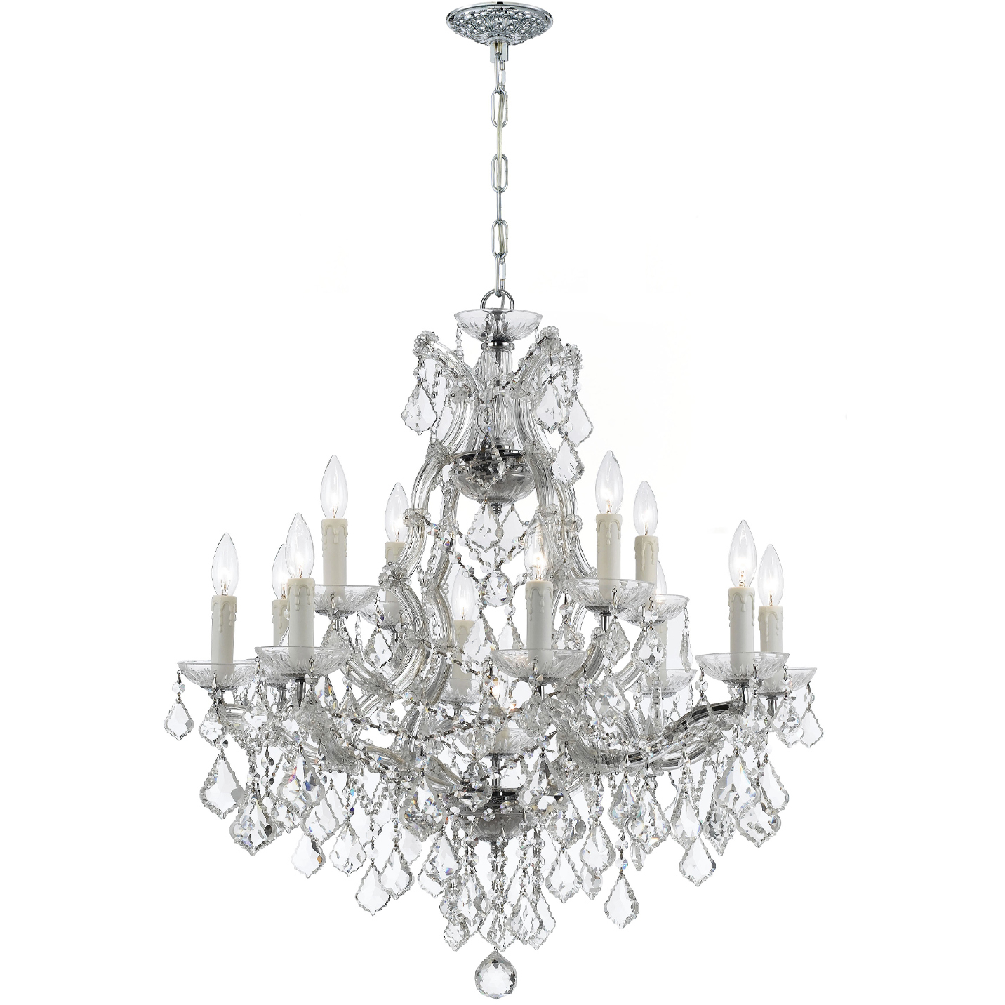 Maria Theresa 13 Light 28 inch Polished Chrome Chandelier Ceiling Light in Clear Hand Cut