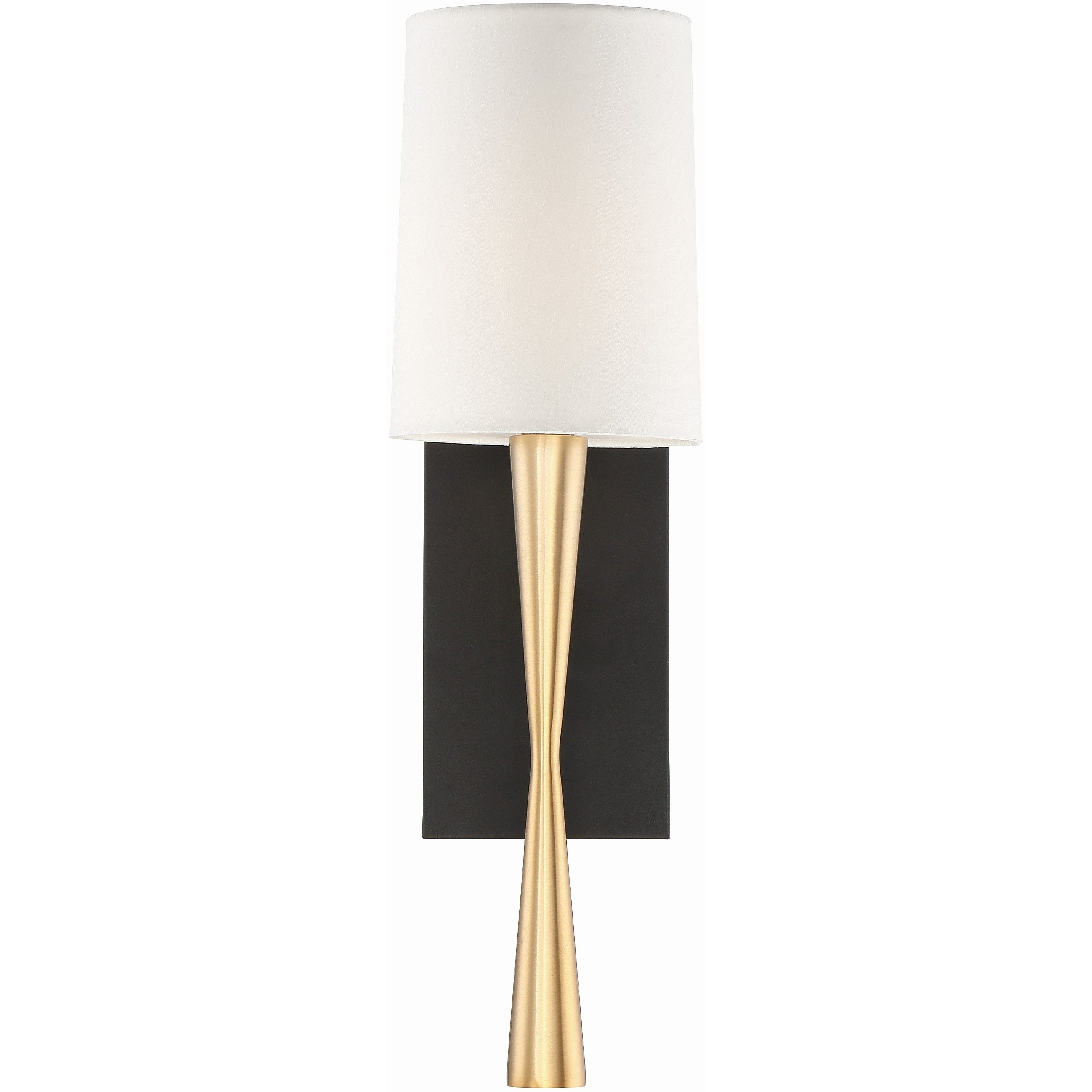 Trenton Bath Sconce Wall Light in Antique Brass and Black