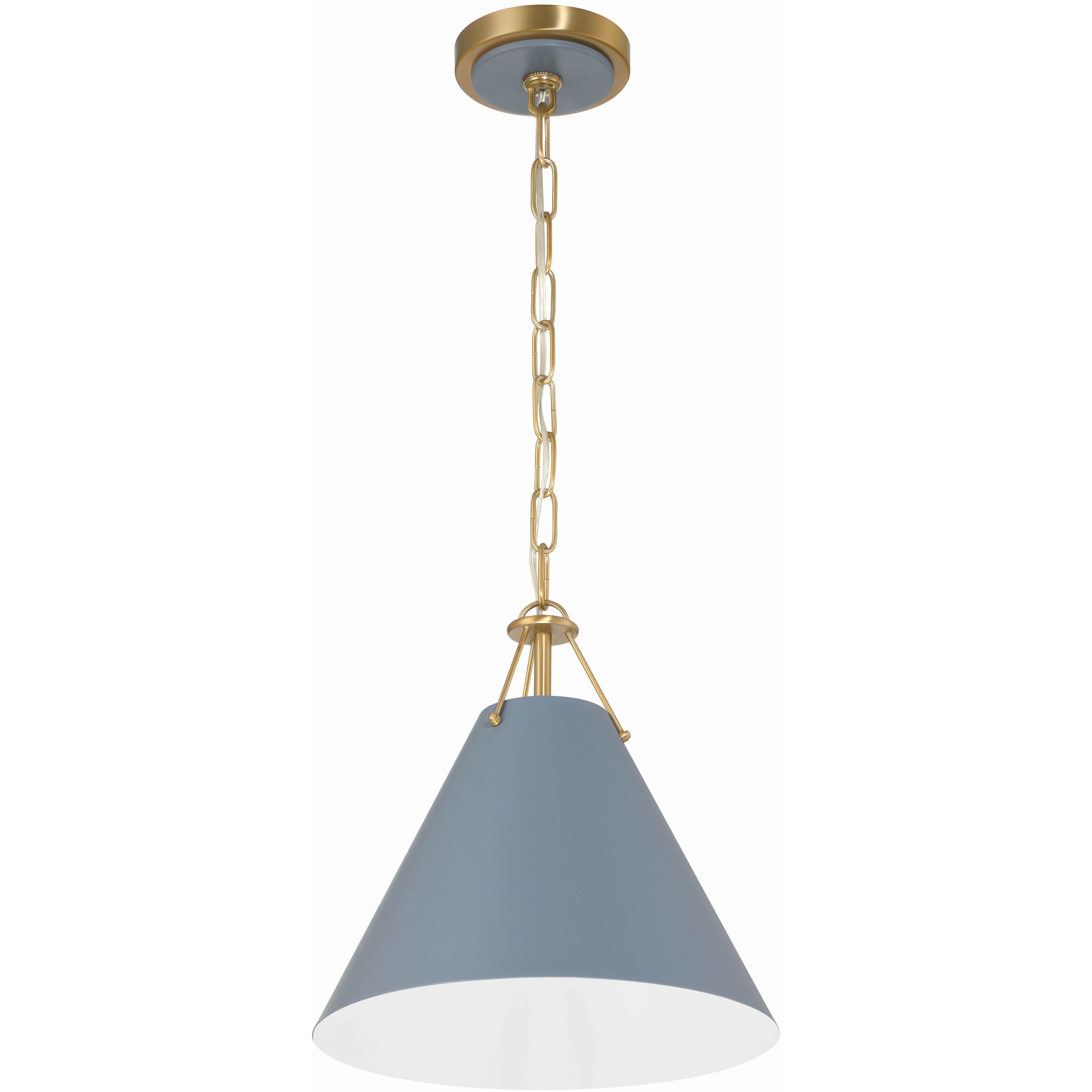 Xavier 1 Light 12 inch Vibrant Gold Mini Pendant Ceiling Light in Vibrant Gold and Blue