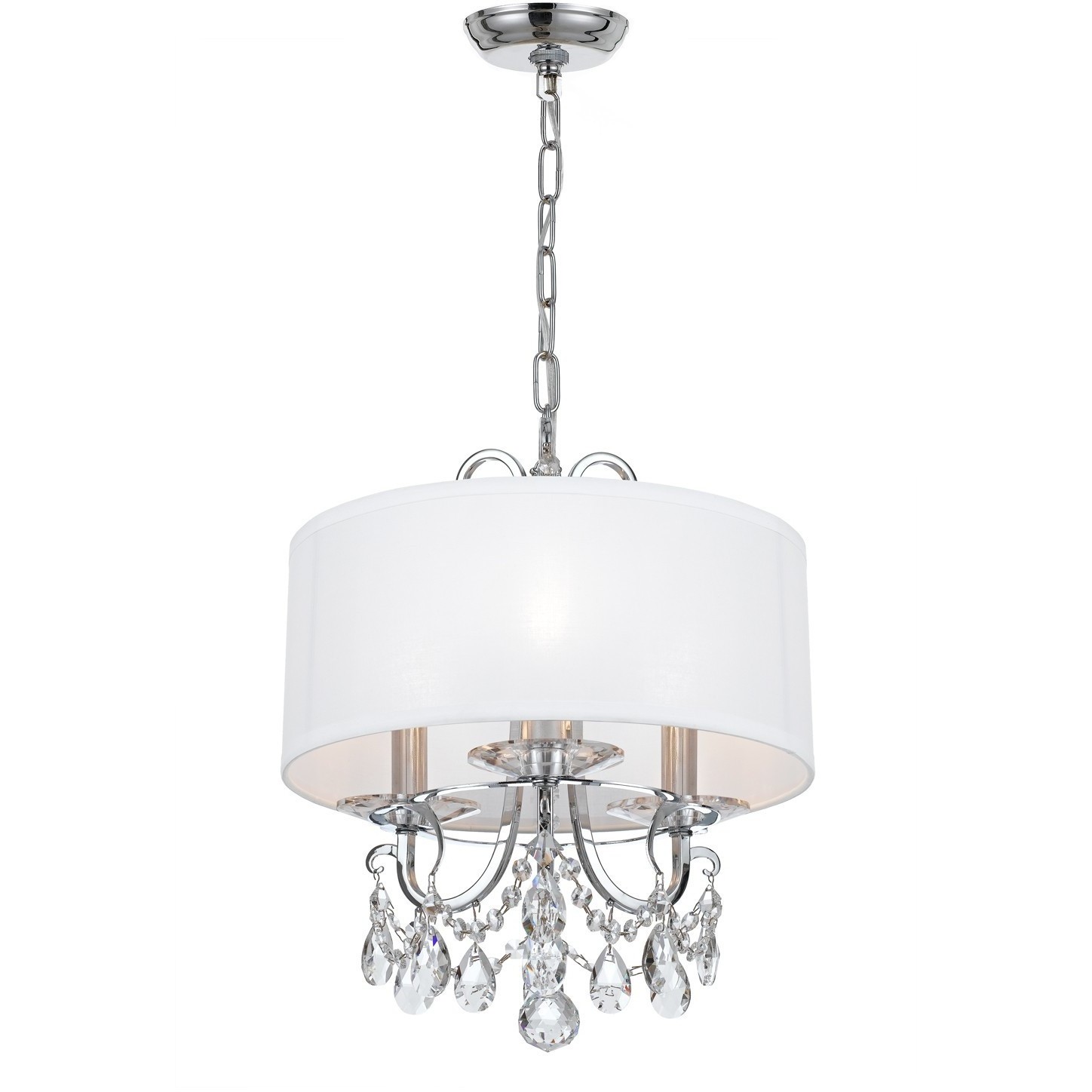 Othello 3 Light 14 inch Polished Chrome Mini Chandelier Ceiling Light in Clear Swarovski Strass