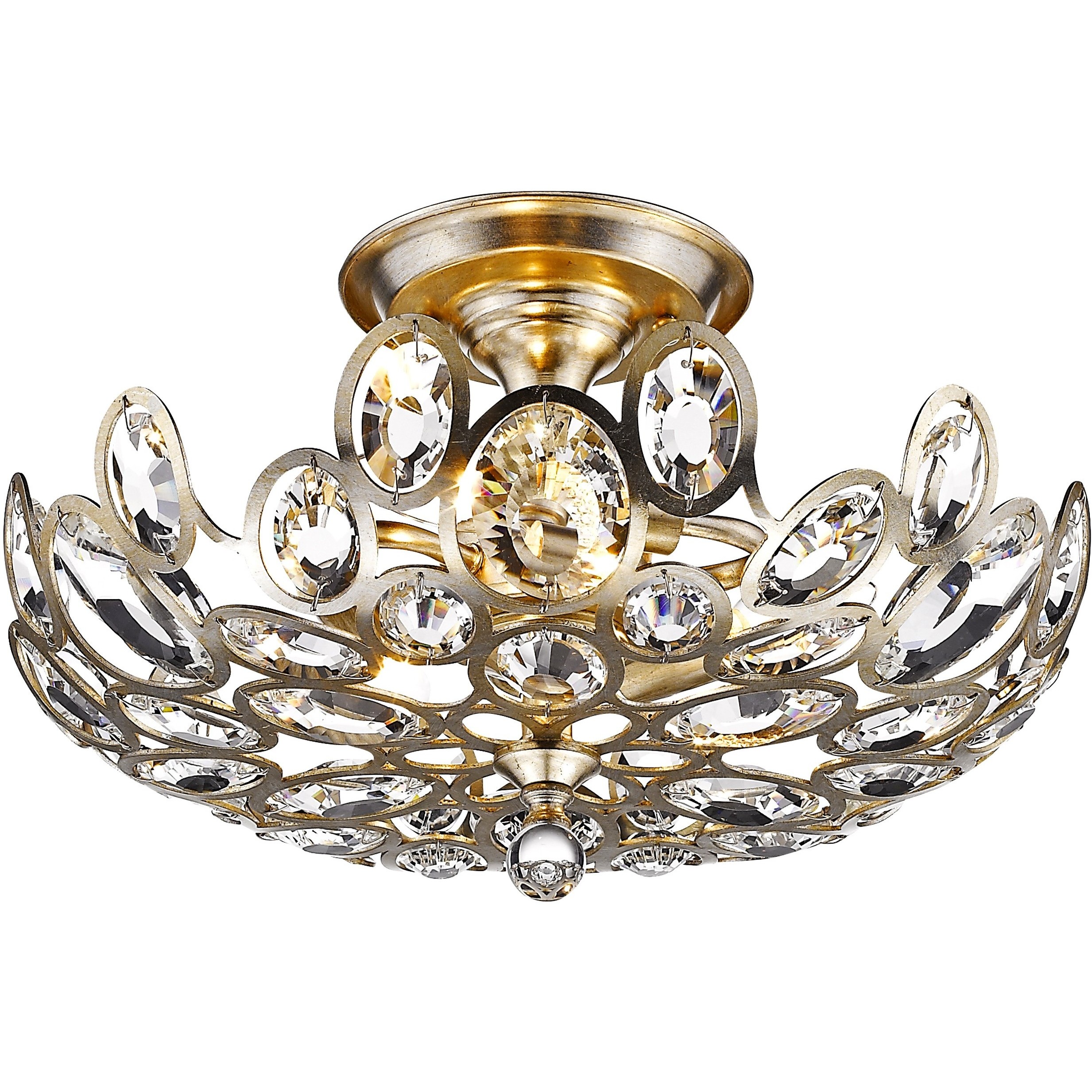 Sterling 3 Light 16 inch Distressed Twilight Semi Flush Ceiling Light