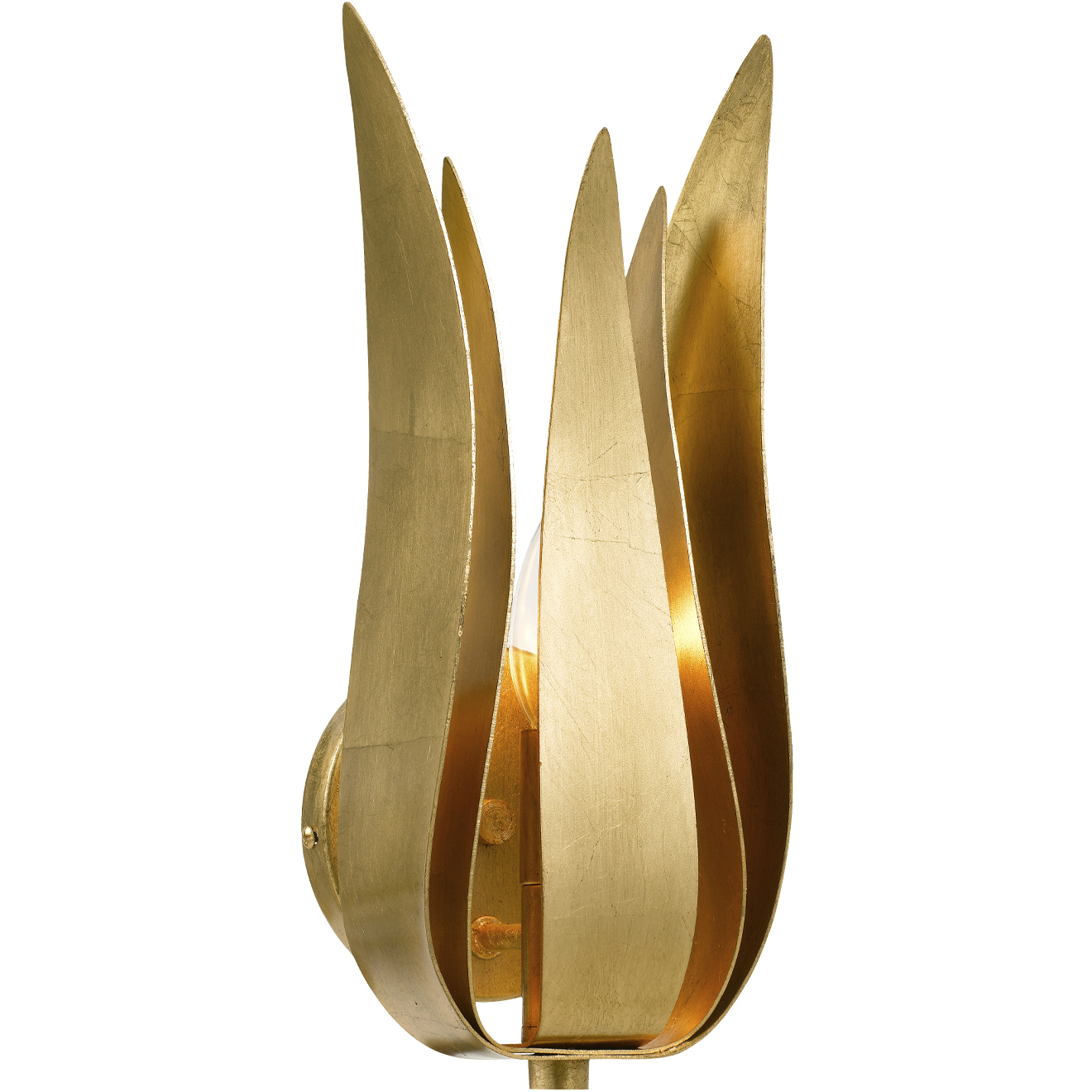 Broche Bath Sconce Wall Light in Antique Gold