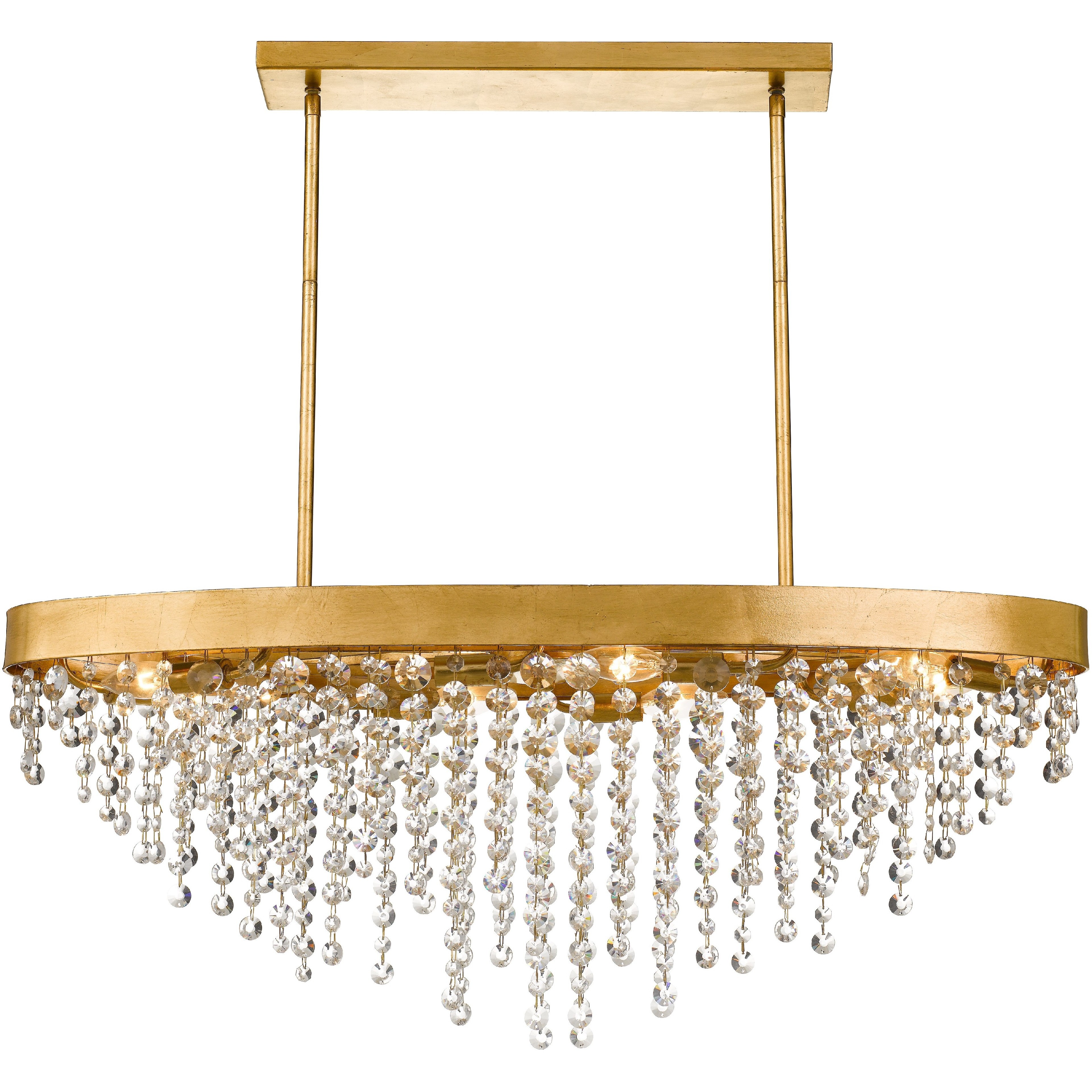 Winham 8 Light 36 inch Antique Gold Linear Chandelier Ceiling Light