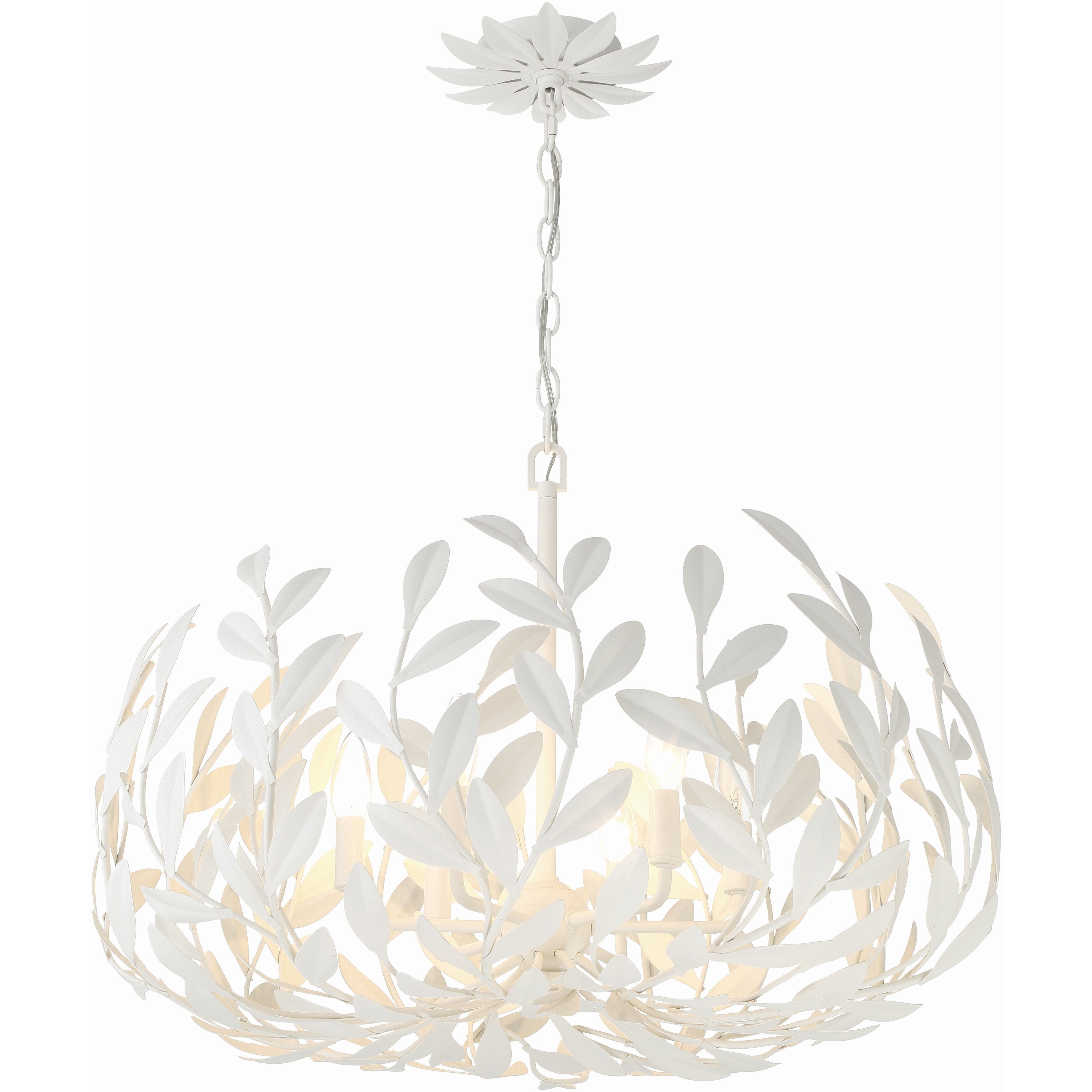 Crystorama 533-MT Broche 6 Light 27 inch Matte White Chandelier