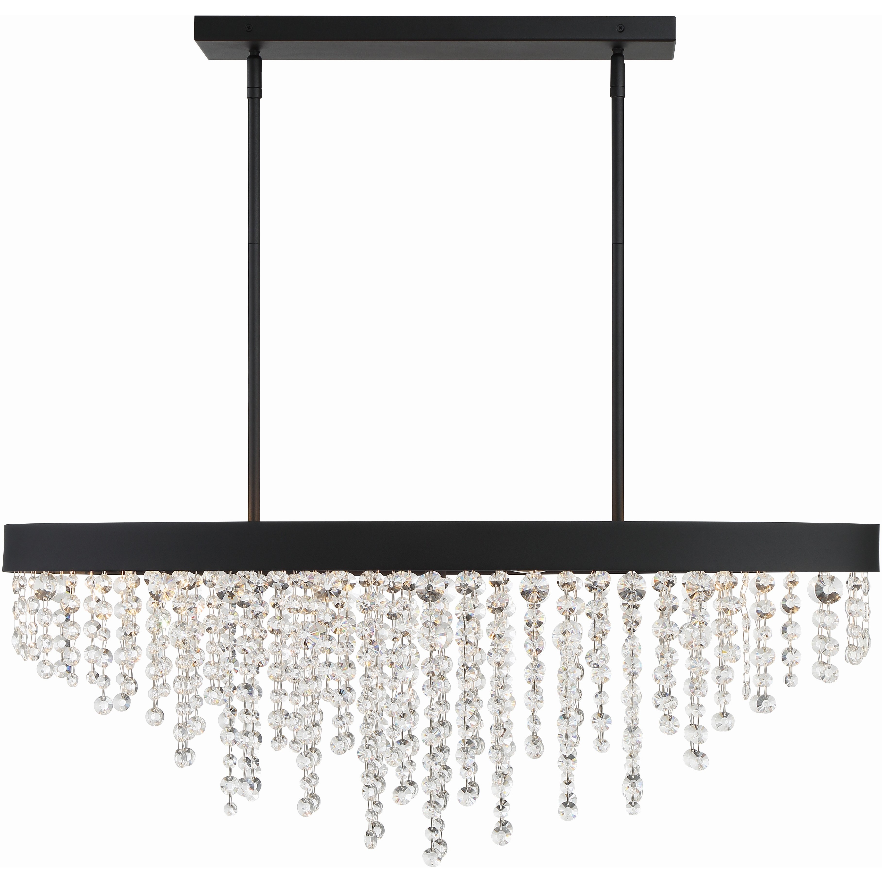 Winham 8 Light 36 inch Black Forged Linear Chandelier Ceiling Light