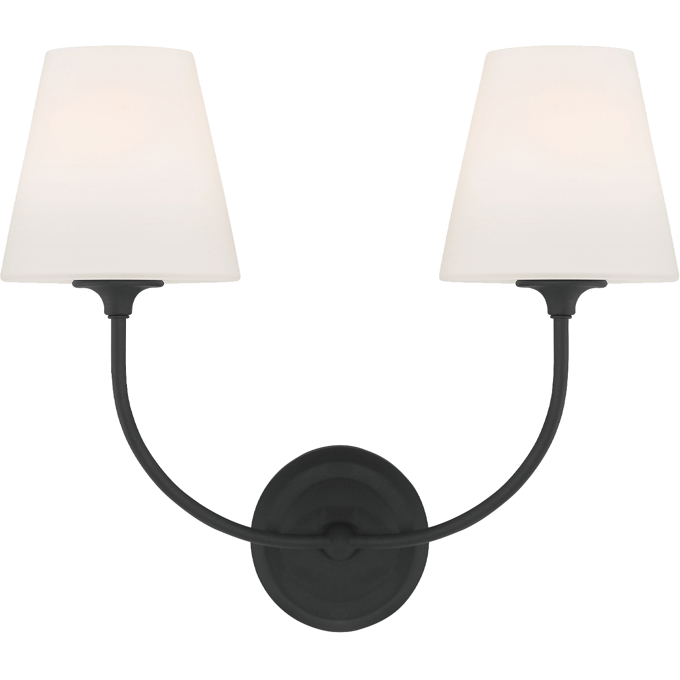 Sylvan Bath Wall Light in Black Forged