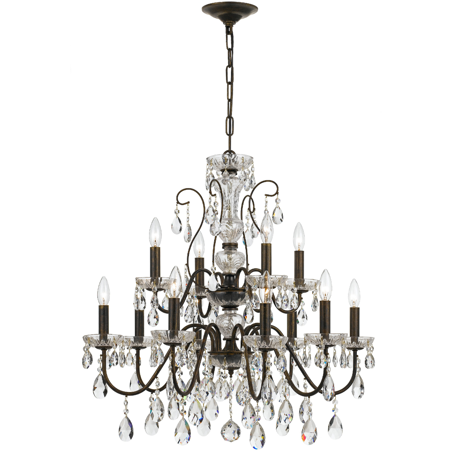 Butler 12 Light 29 inch English Bronze Chandelier Ceiling Light in Clear Hand Cut