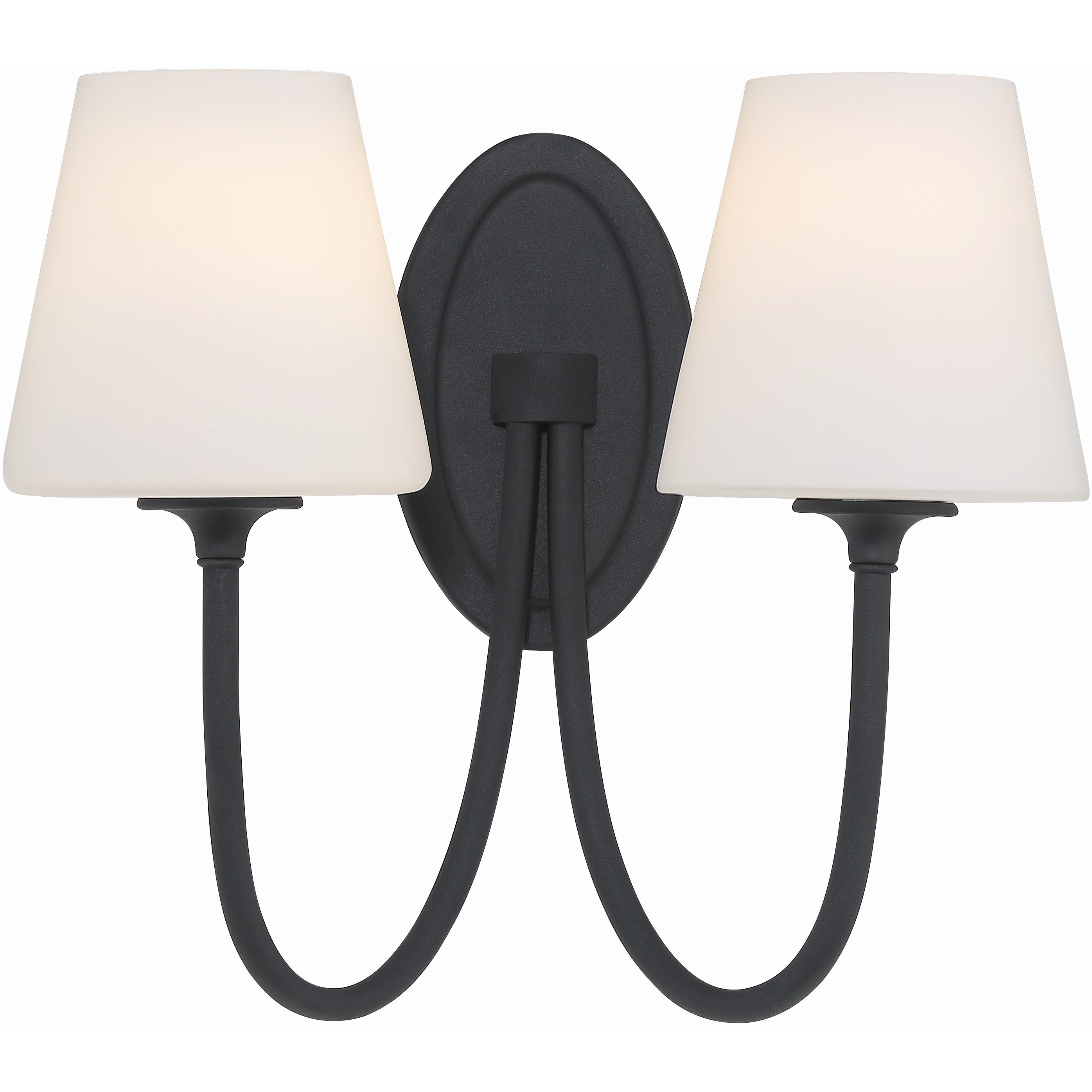 Juno Bath Wall Light in Black Forged