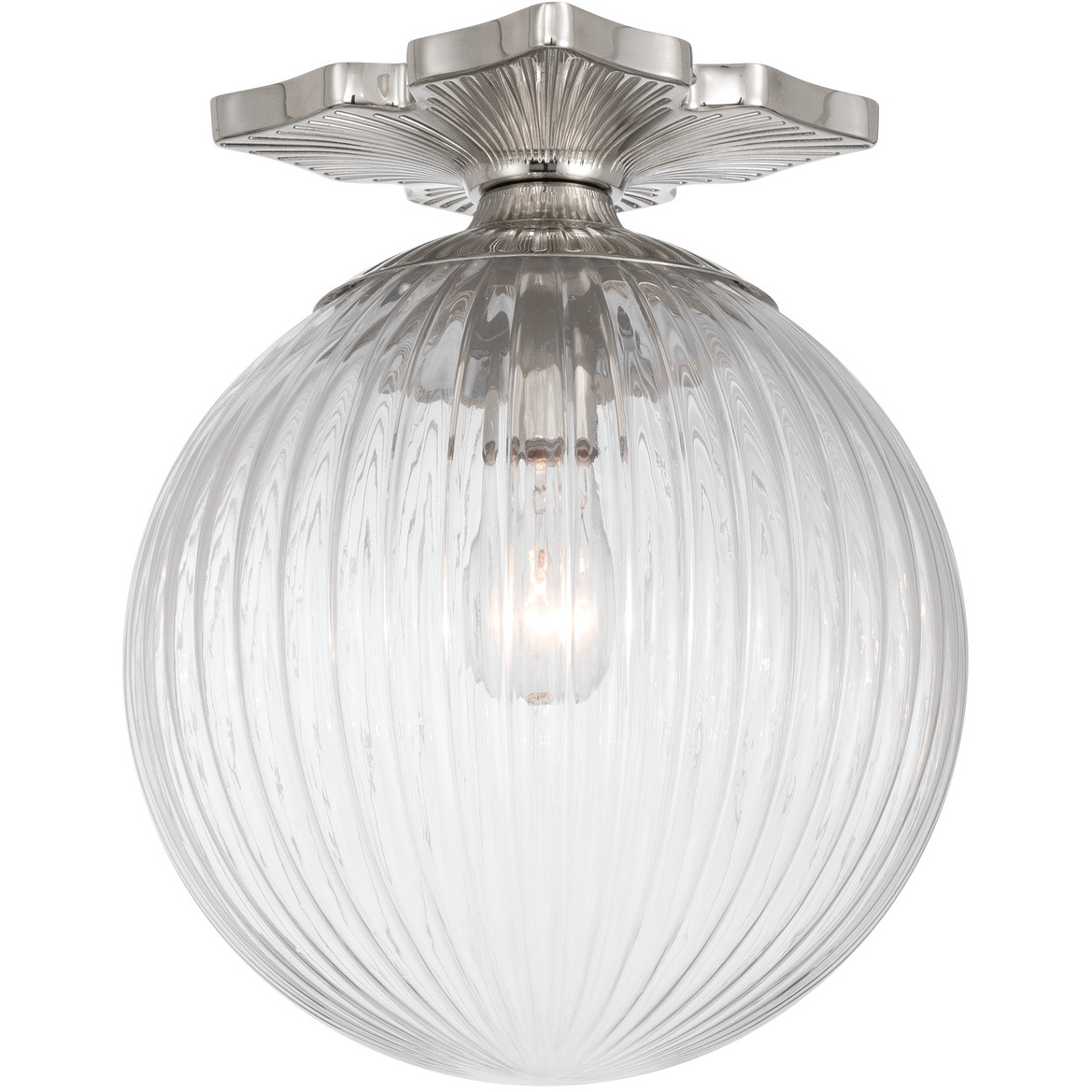 Orly 1 Light 10 inch Polished Nickel Semi Flush Ceiling Light