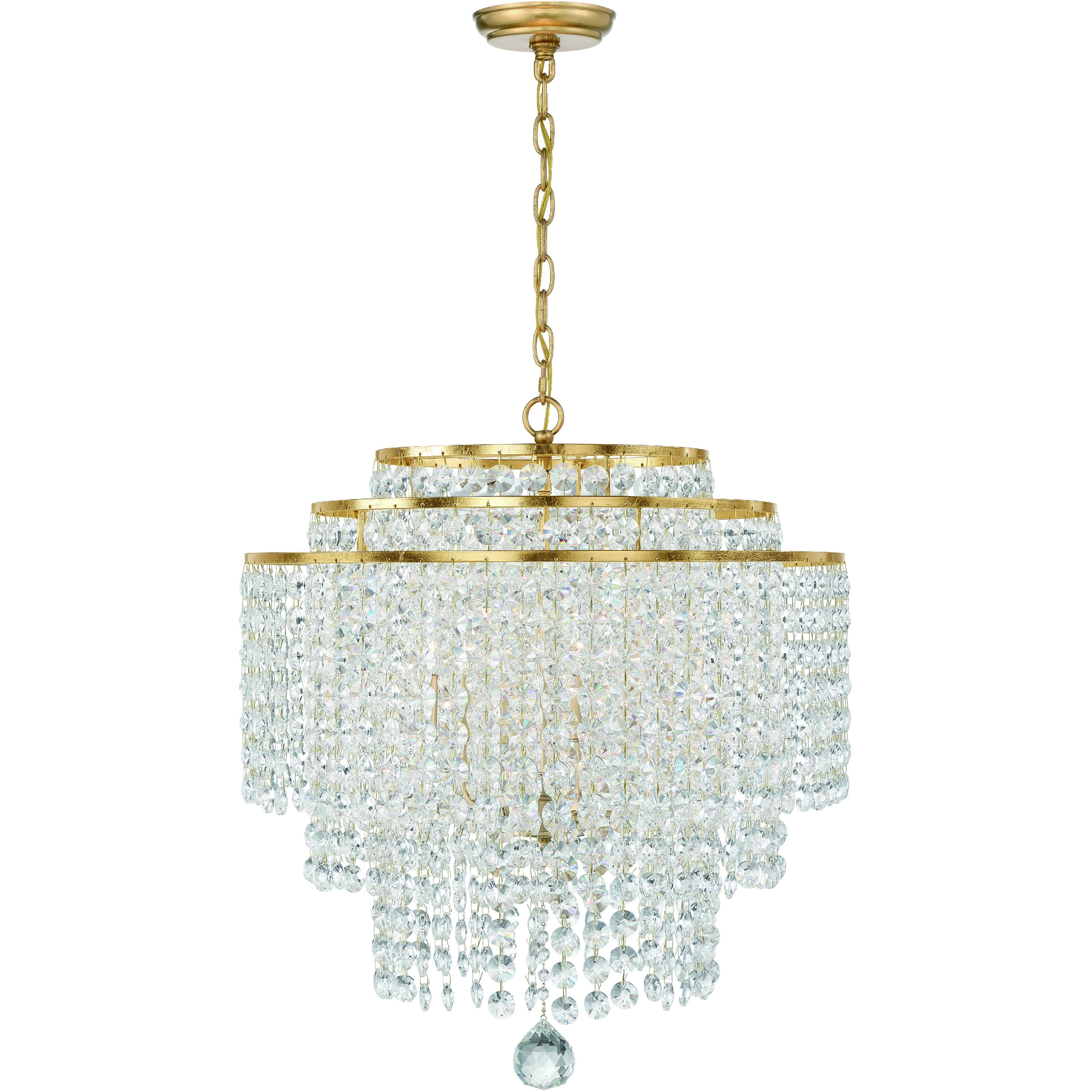 Gabrielle 6 Light 22 inch Antique Gold Chandelier Ceiling Light