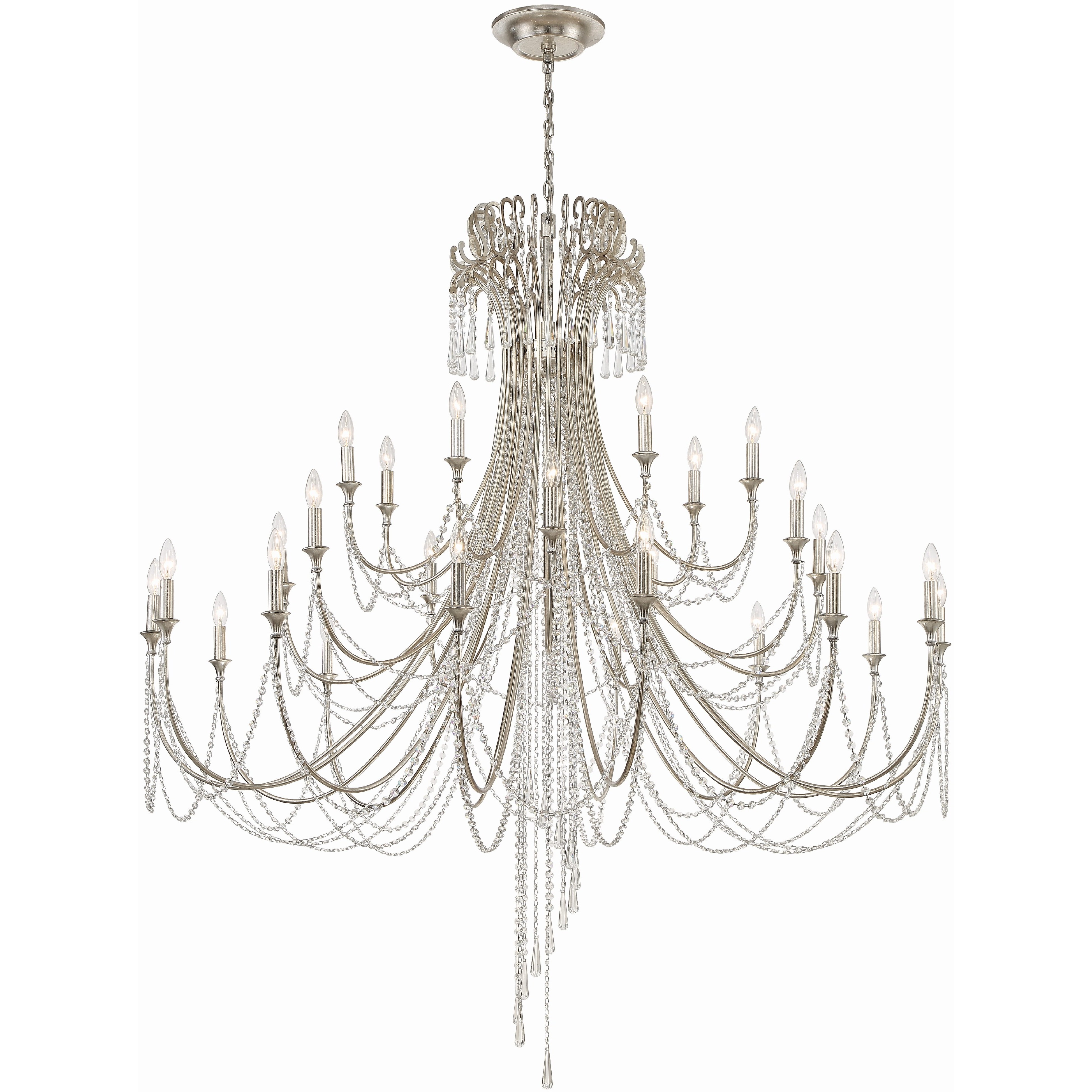 Arcadia 28 Light 61 inch Antique Silver Chandelier Ceiling Light
