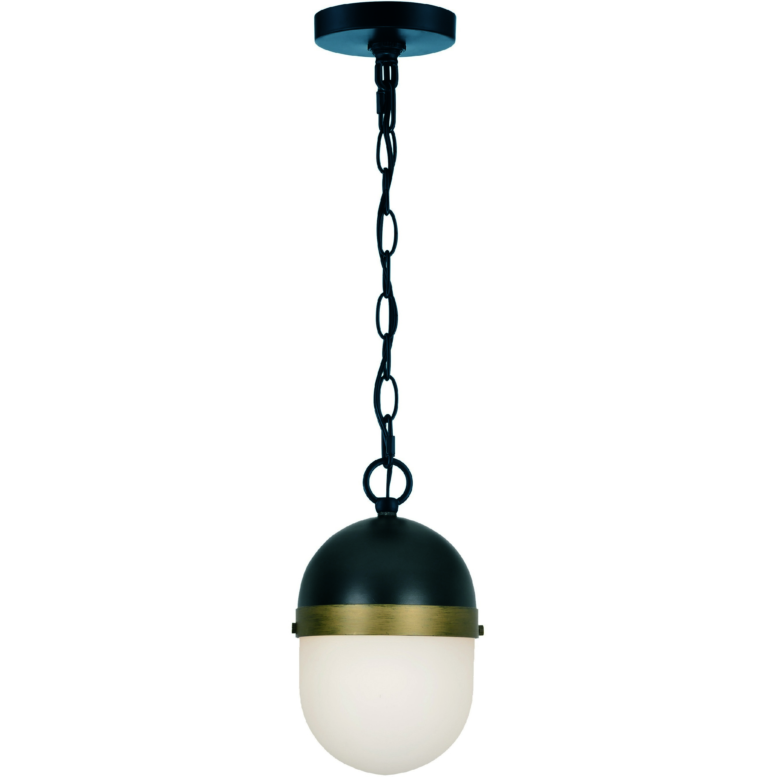Capsule 3 Light 12.25 inch Matte Black and Textured Gold Outdoor Pendant, Brian Patrick Flynn