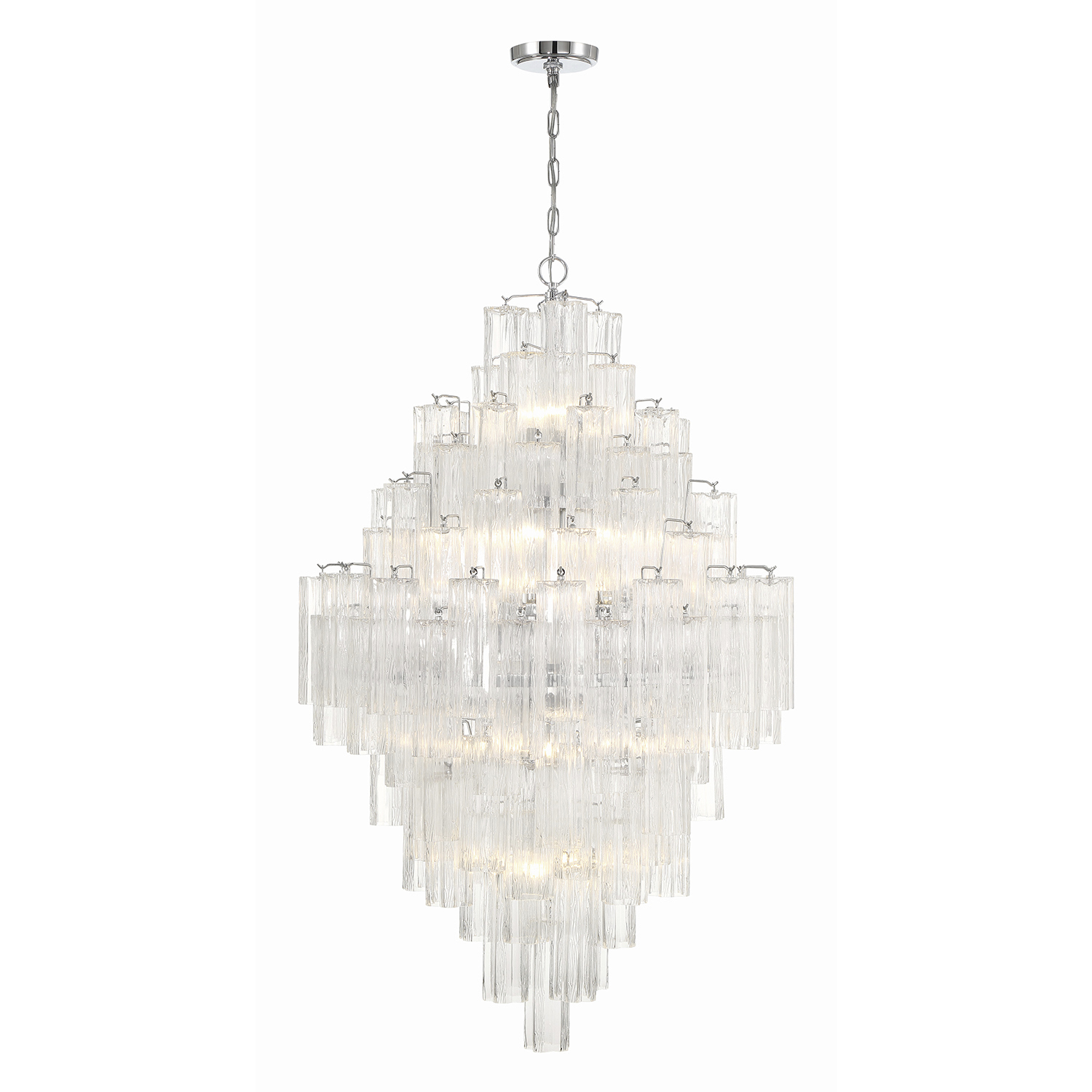 Addis 20 Light 31.5 inch Polished Chrome Chandelier Ceiling Light in Clear