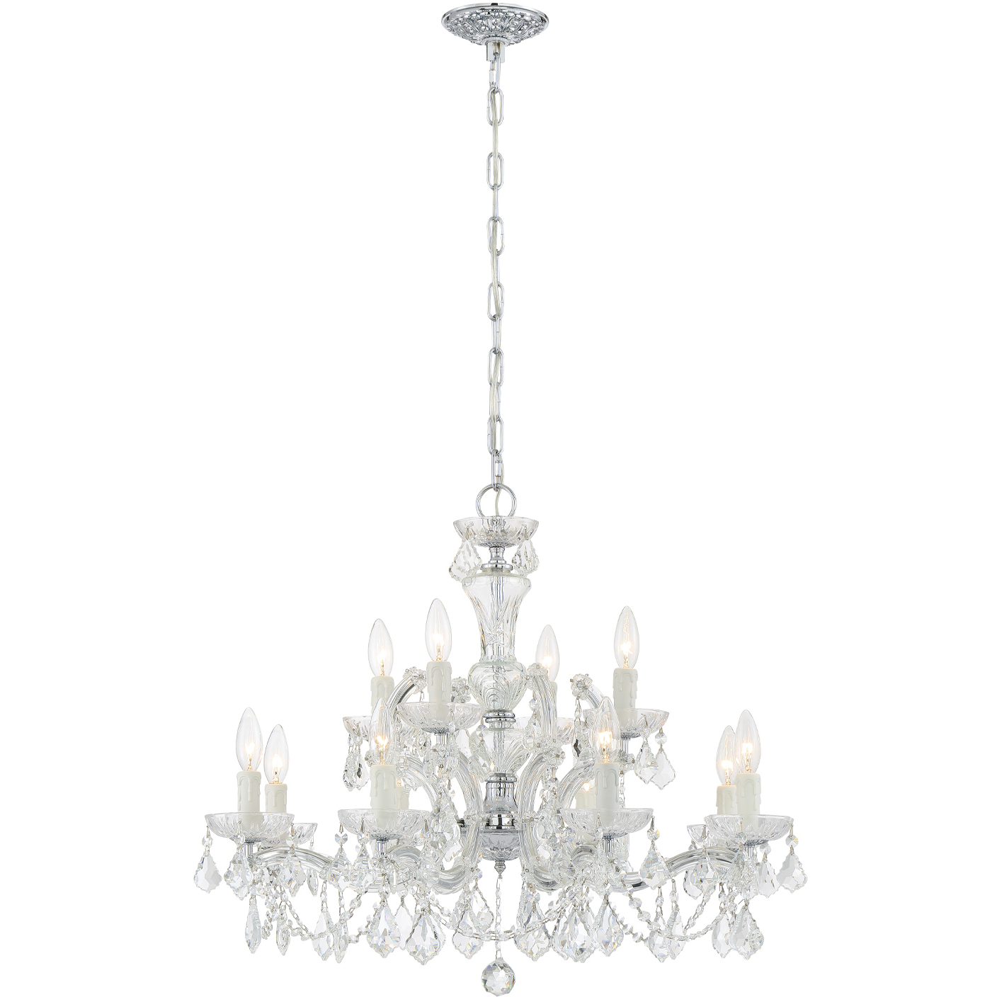 Maria Theresa 12 Light 29 inch Polished Chrome Chandelier Ceiling Light in Clear Hand Cut