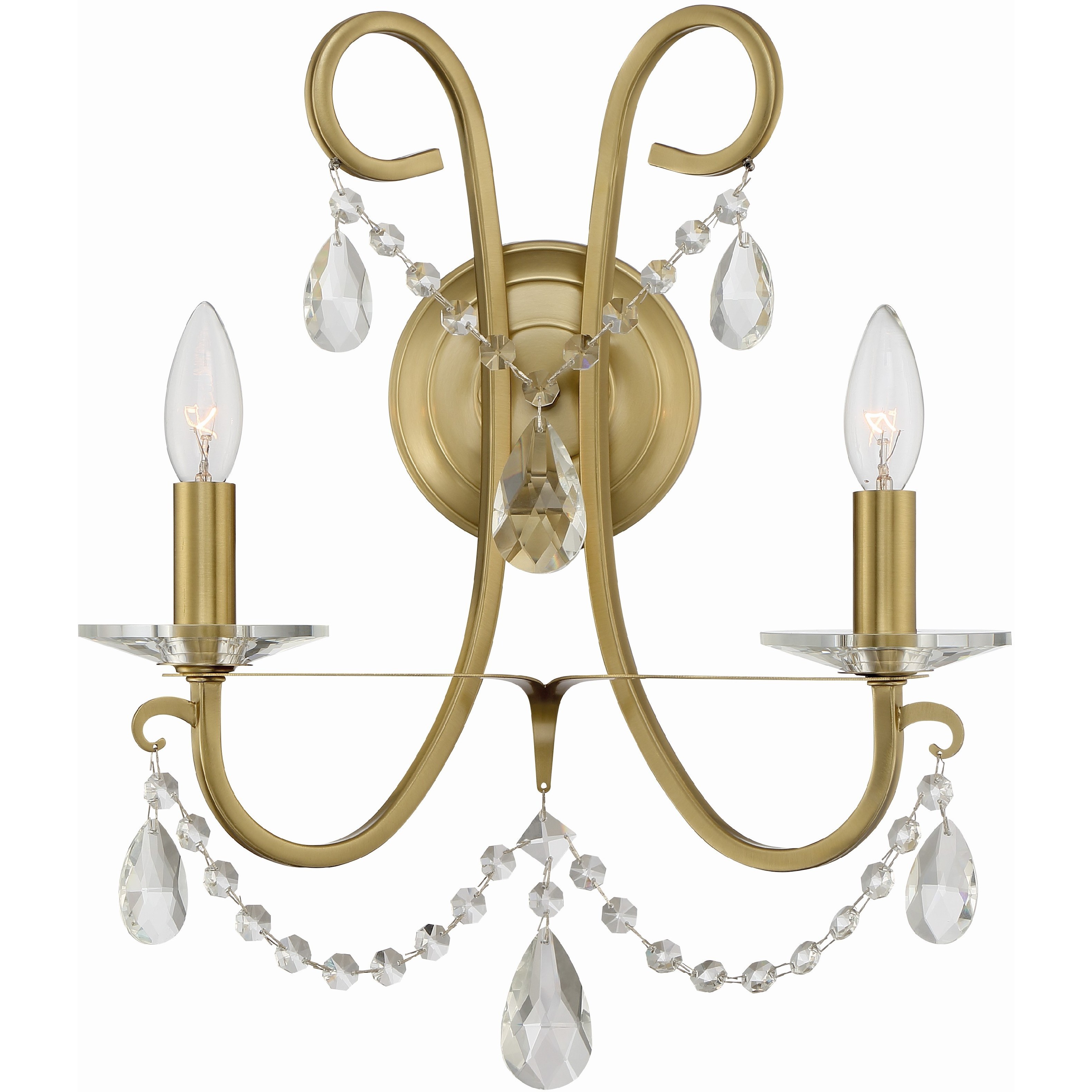 Othello Bath Wall Light in Clear Spectra, Vibrant Gold