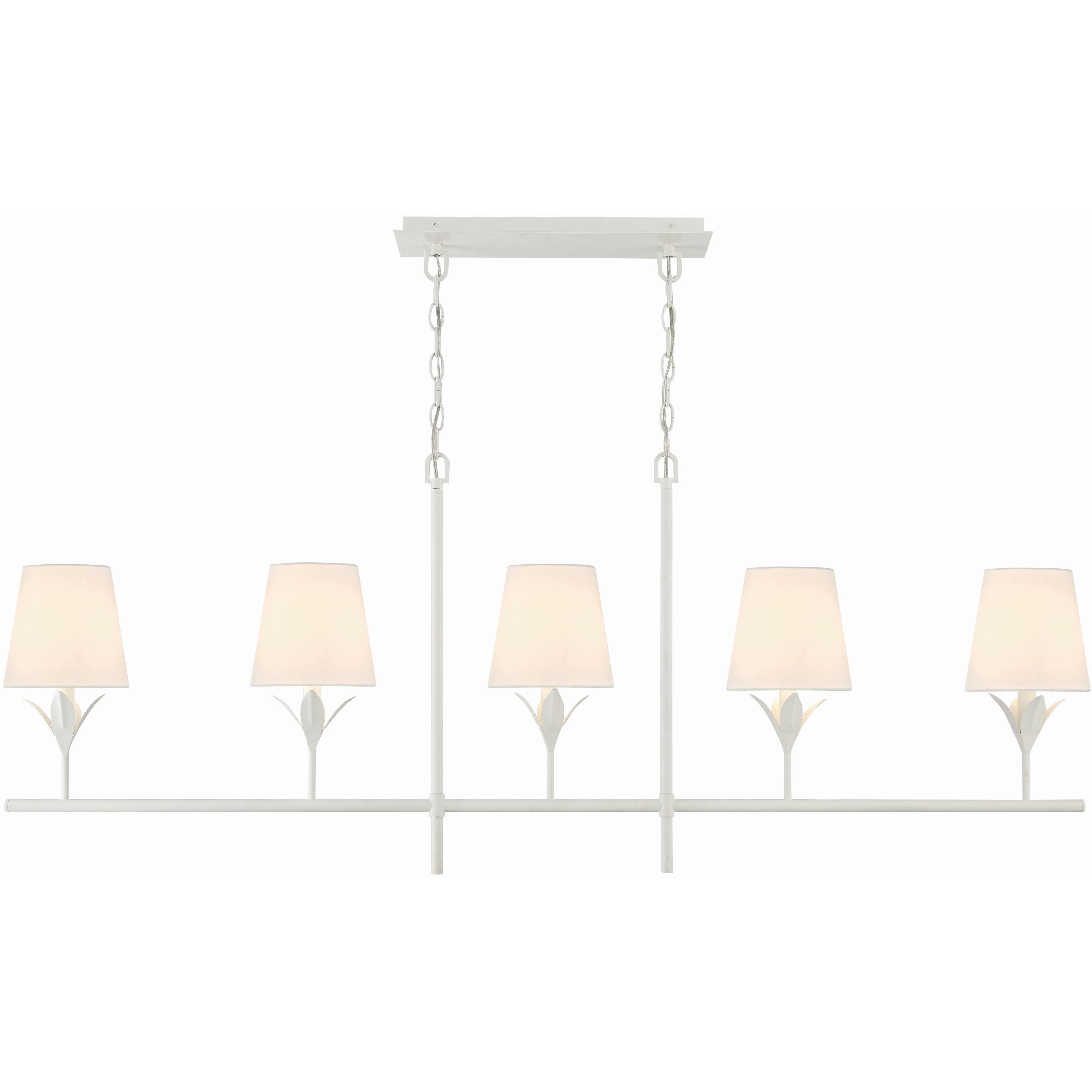 Broche 5 Light 53.5 inch Matte White Linear Chandelier Ceiling Light