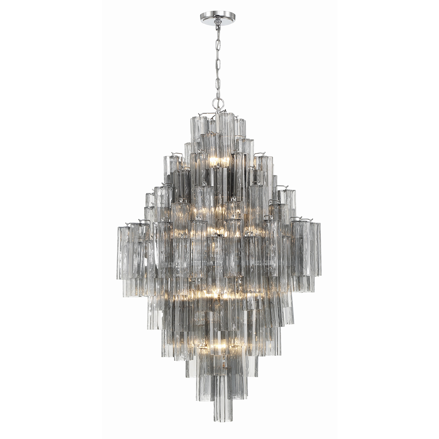 Addis 20 Light 31.5 inch Polished Chrome Chandelier Ceiling Light in Smoke