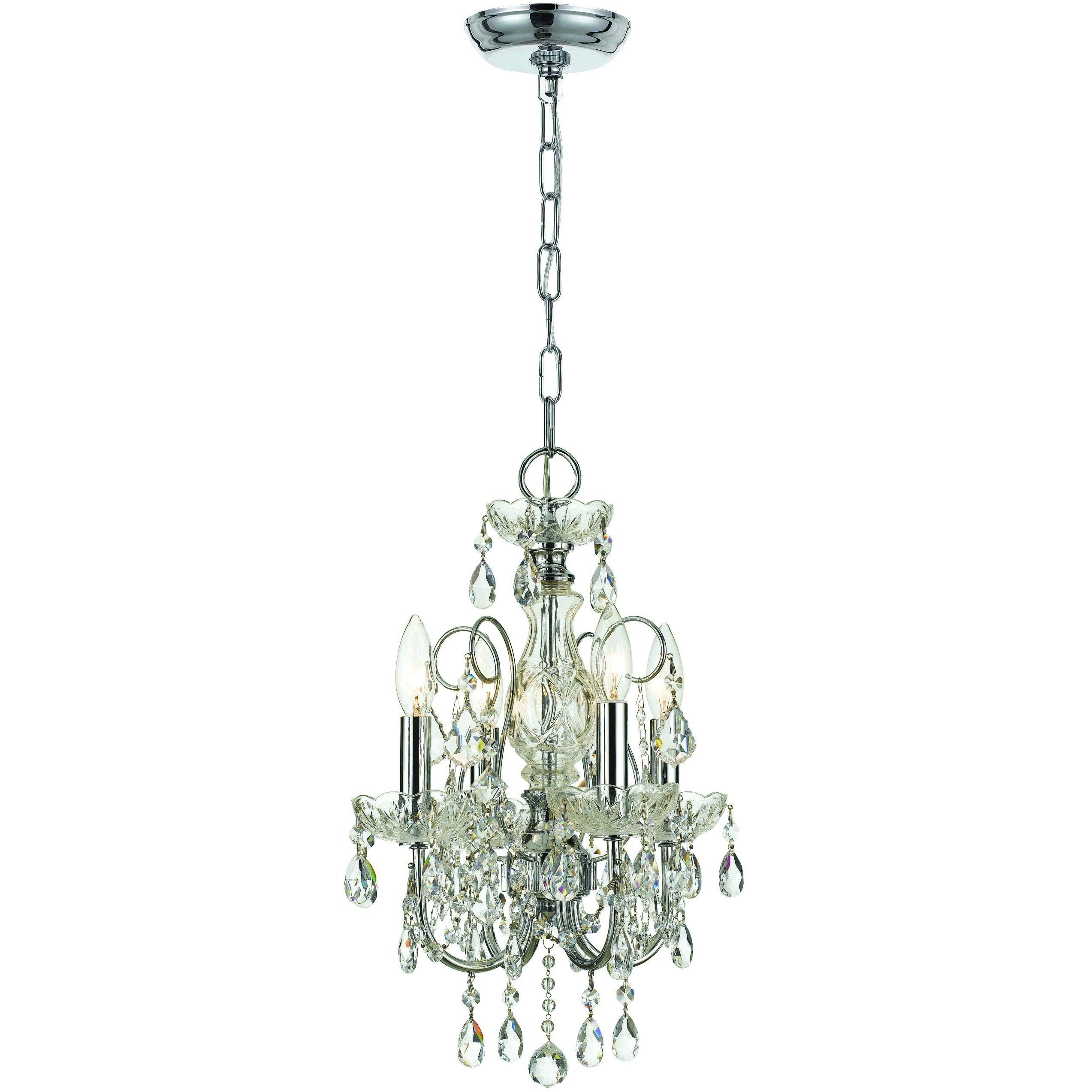Imperial 4 Light 12 inch Polished Chrome Mini Chandelier Ceiling Light in Clear Italian