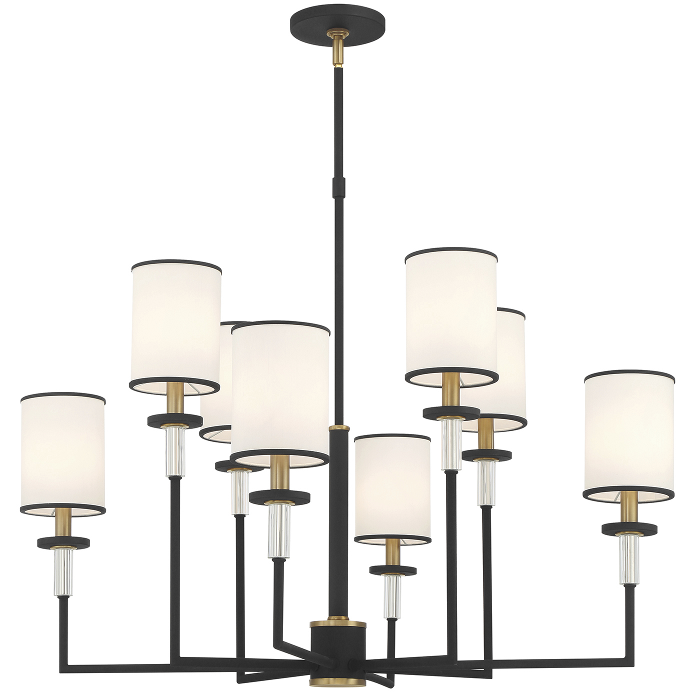 Hatfield 8 Light 33.25 inch Black Forged and Vibrant Gold Chandelier Ceiling Light