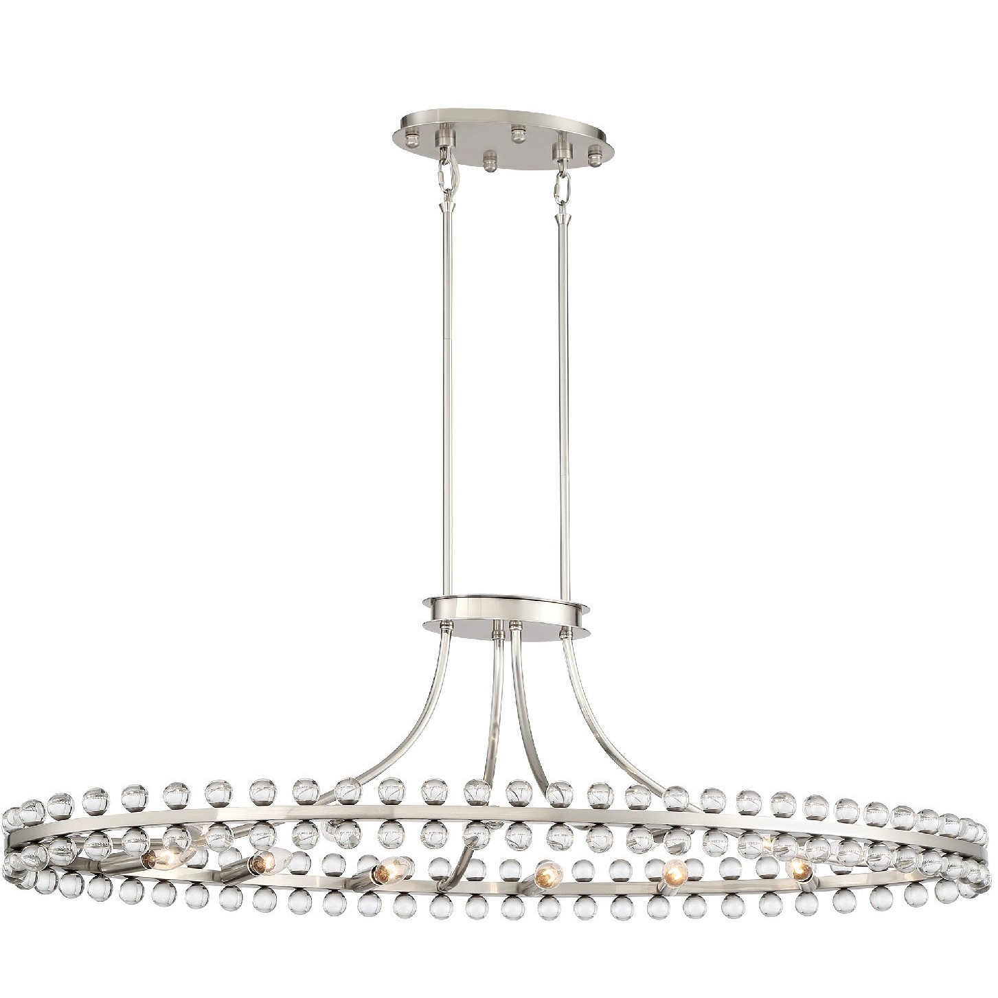 Clover 12 Light 45 inch Brushed Nickel Chandelier Ceiling Light