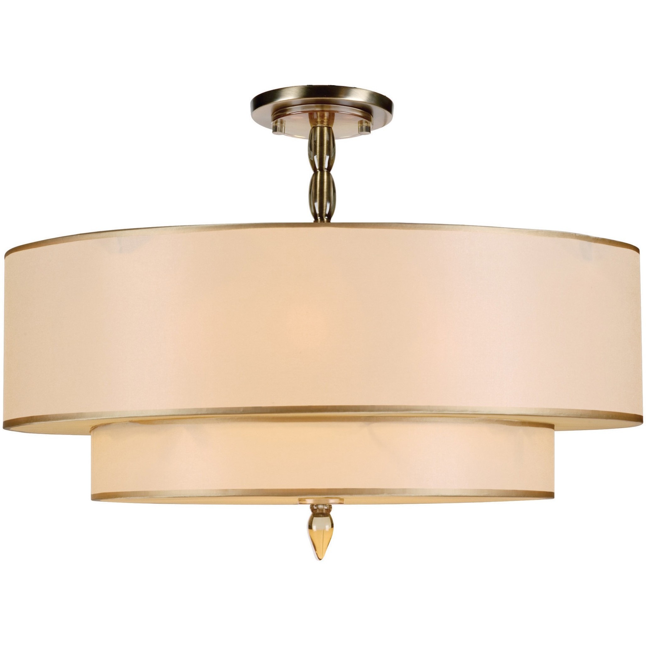 Luxo 5 Light 26 inch Antique Brass Semi Flush Ceiling Light