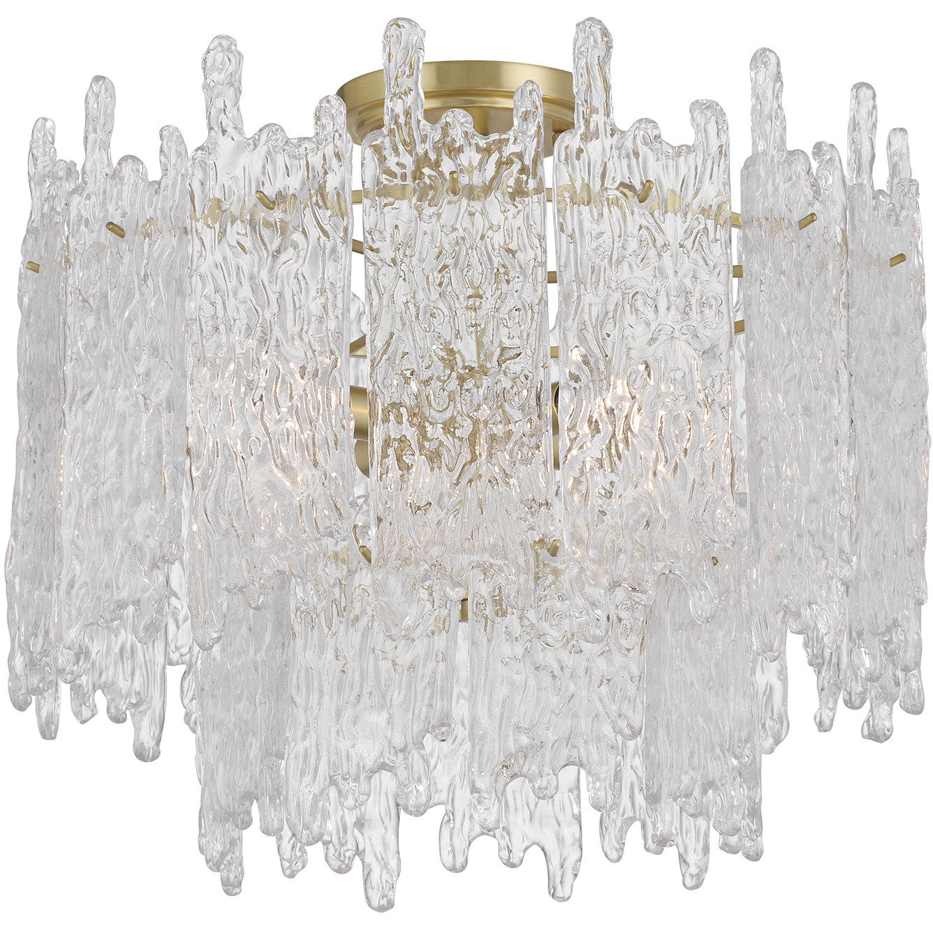 Ackerly 3 Light 16 inch Aged Brass Semi Flush Ceiling Light