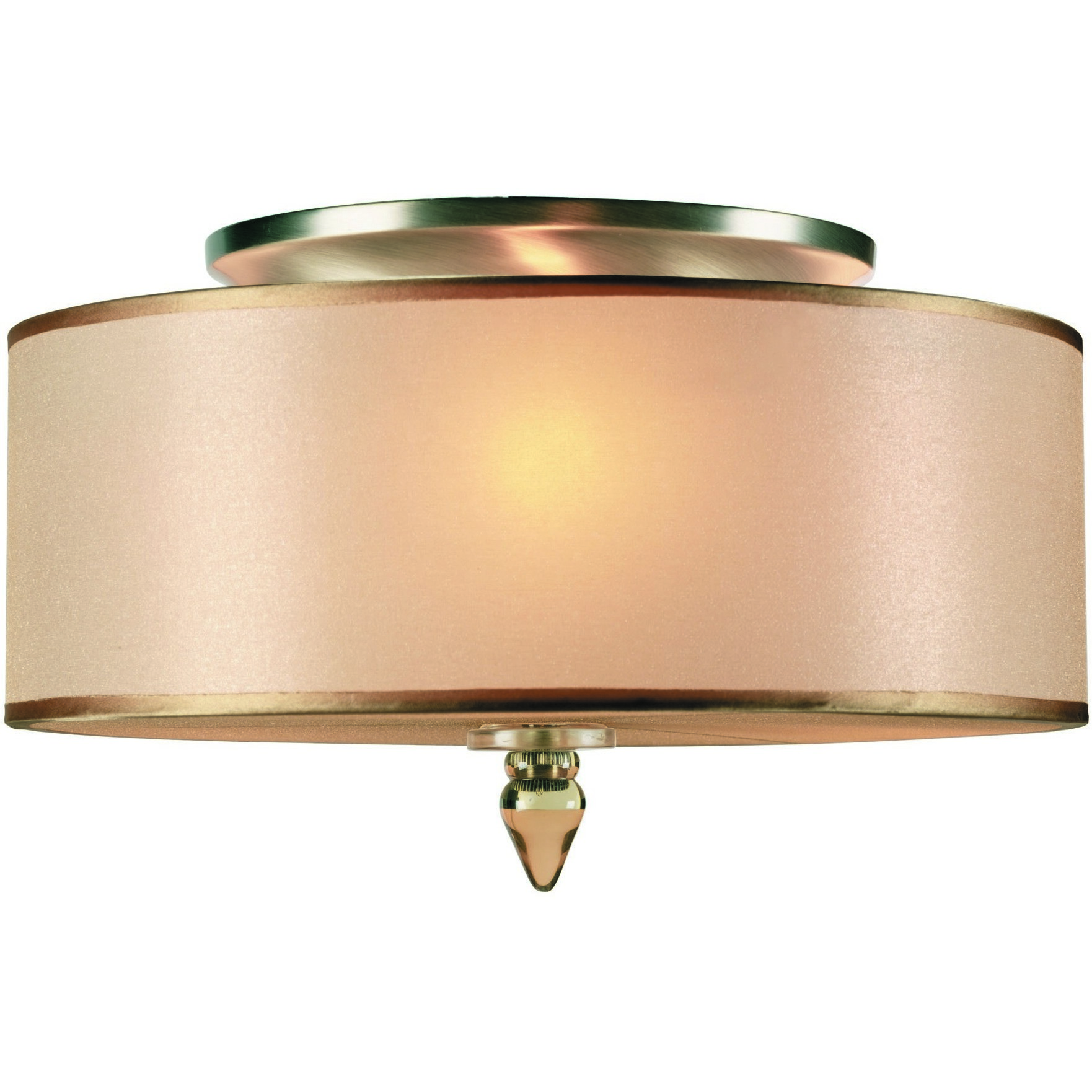 Luxo 3 Light 14 inch Antique Brass Semi Flush Ceiling Light