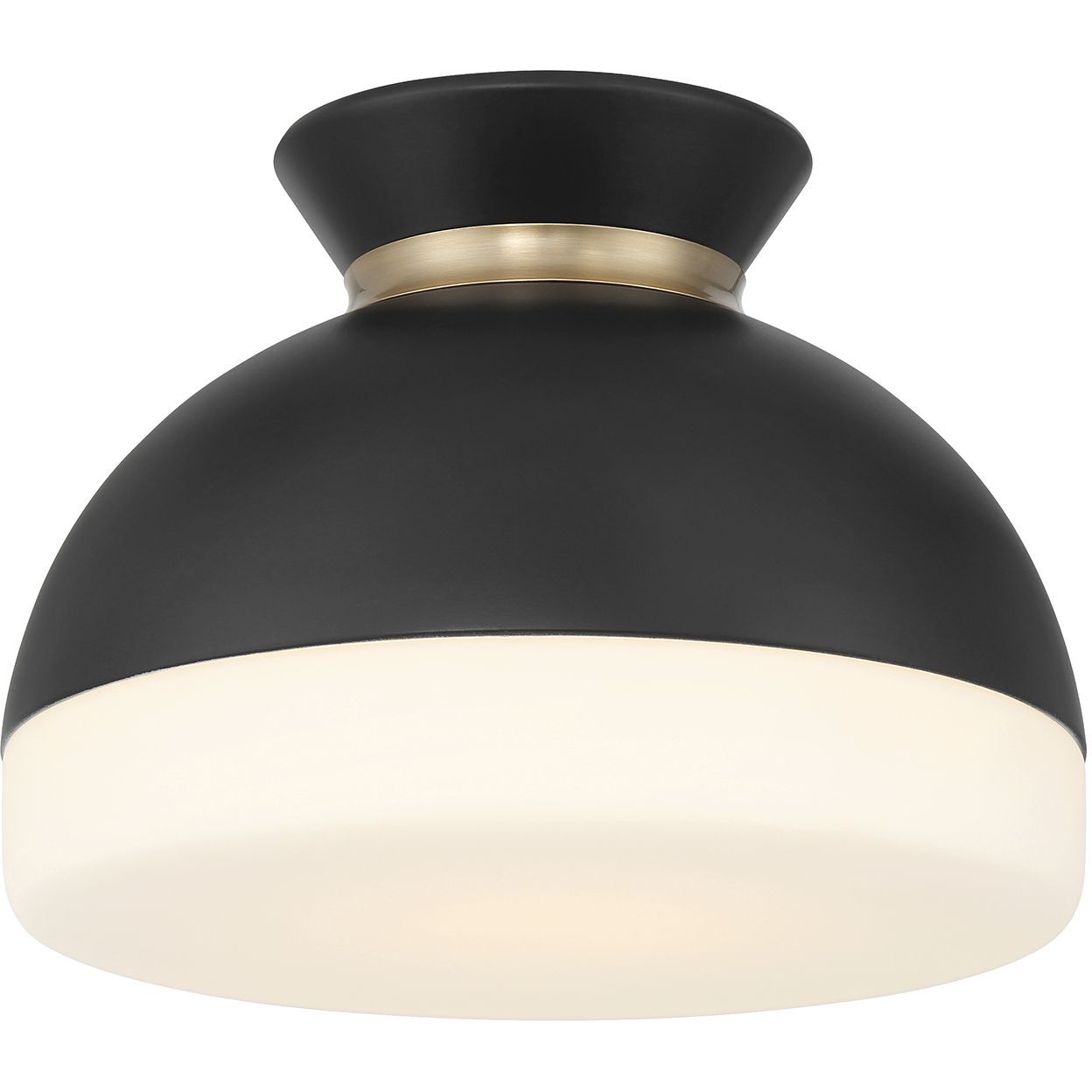 Gidget 1 Light 10.25 inch Matte Black and Vibrant Gold Flush Ceiling Light
