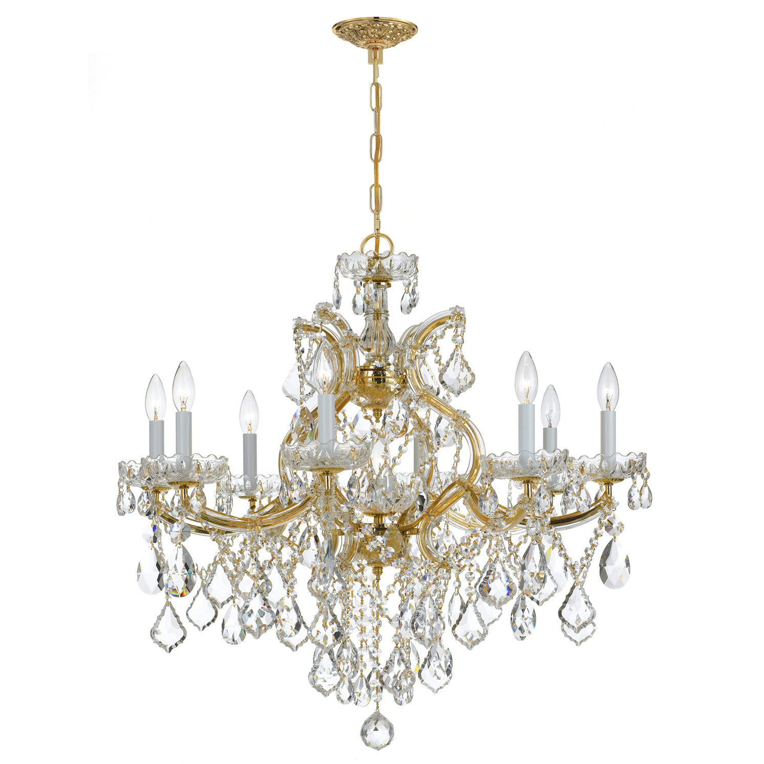 Maria Theresa 9 Light 28 inch Gold Chandelier Ceiling Light in Clear Hand Cut