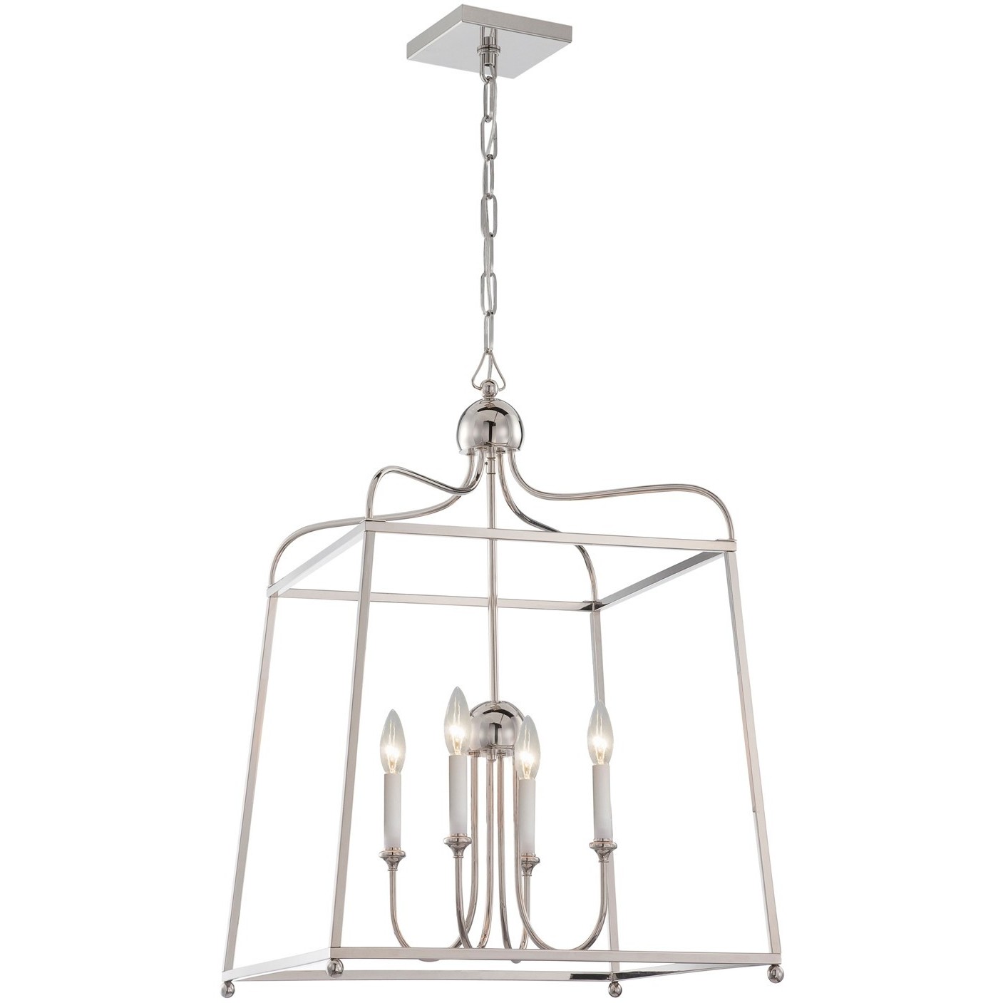 Sylvan 4 Light 21.5 inch Polished Nickel Lantern Chandelier Ceiling Light