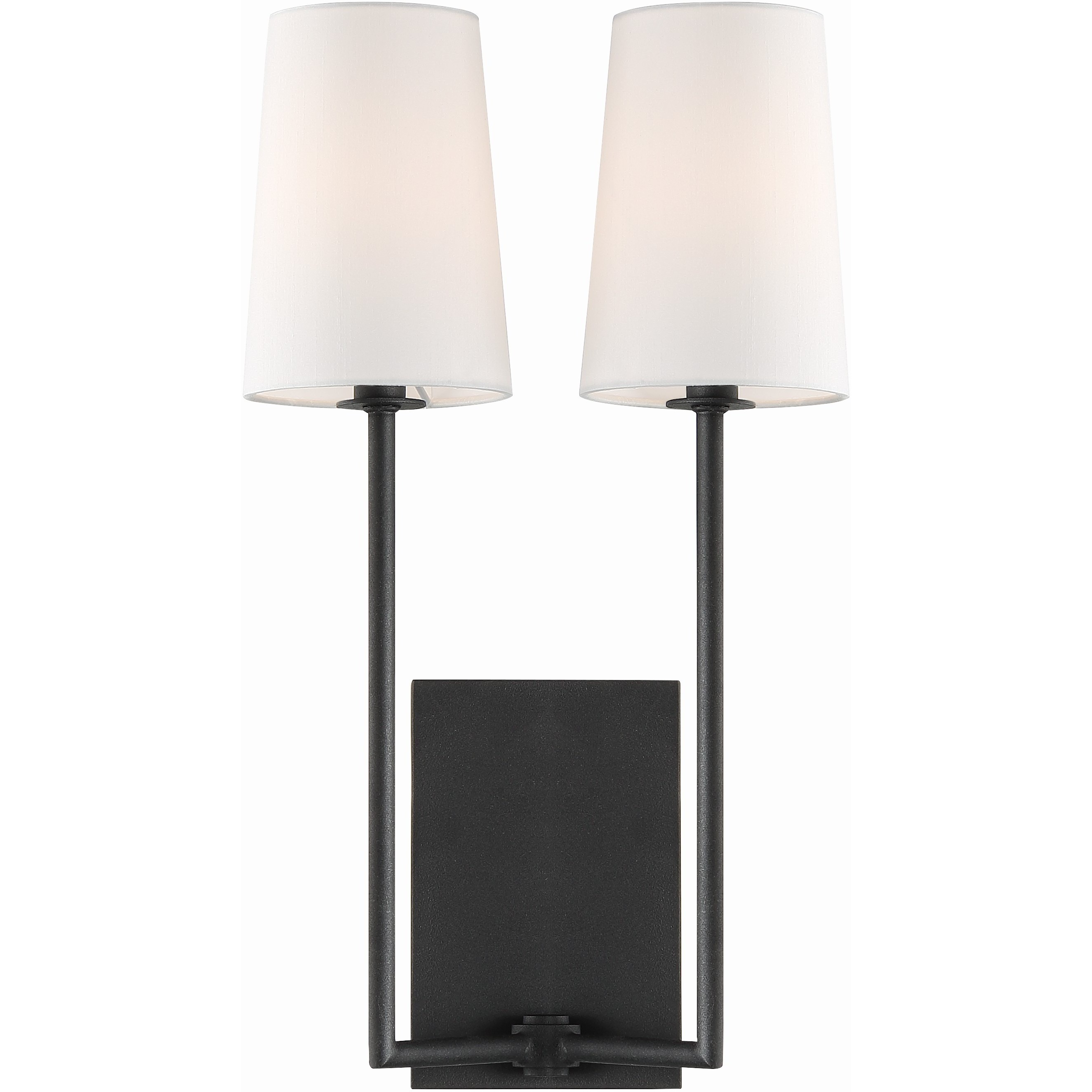 Lena Bath Wall Light in Black Forged