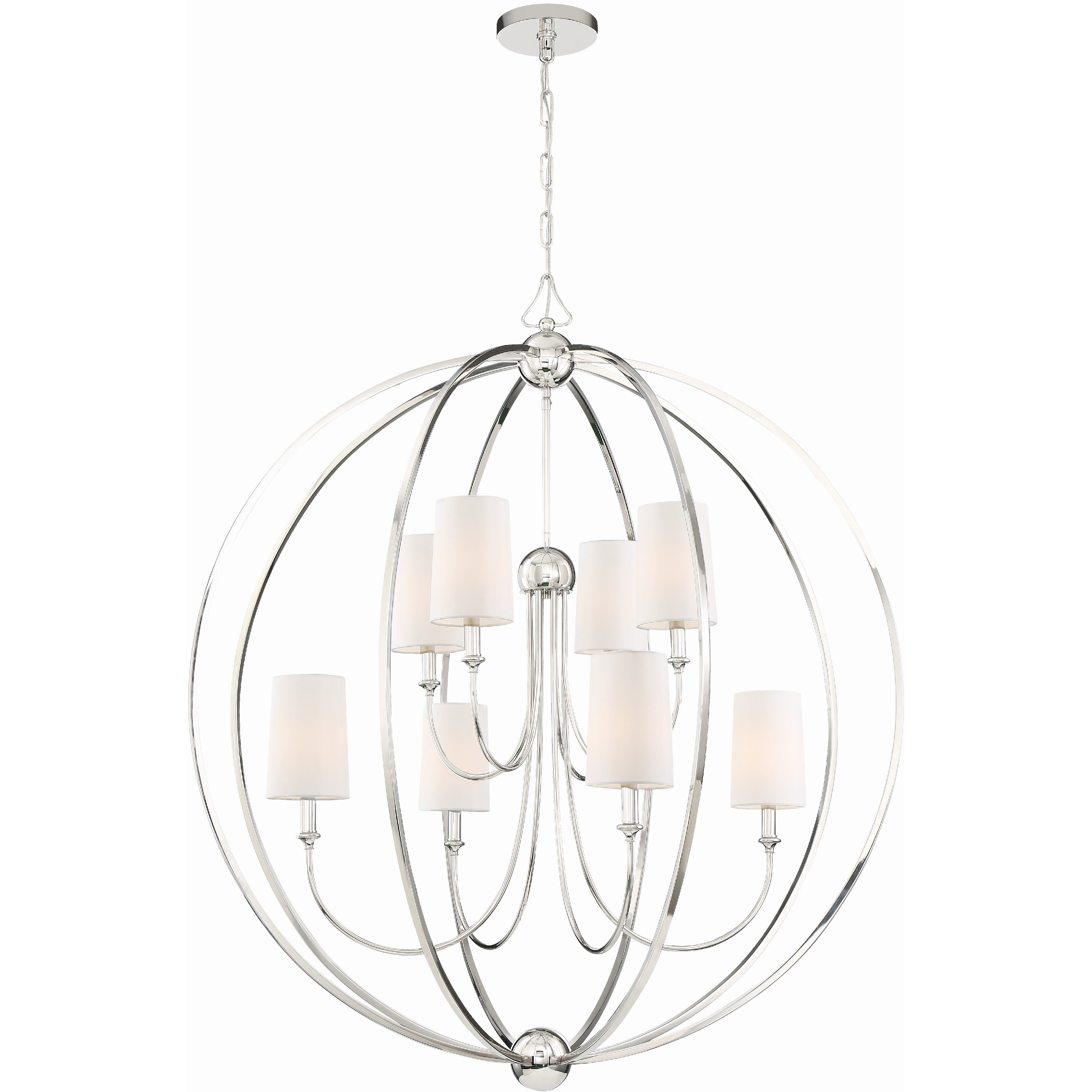 Sylvan 8 Light 40 inch Polished Nickel Chandelier Ceiling Light