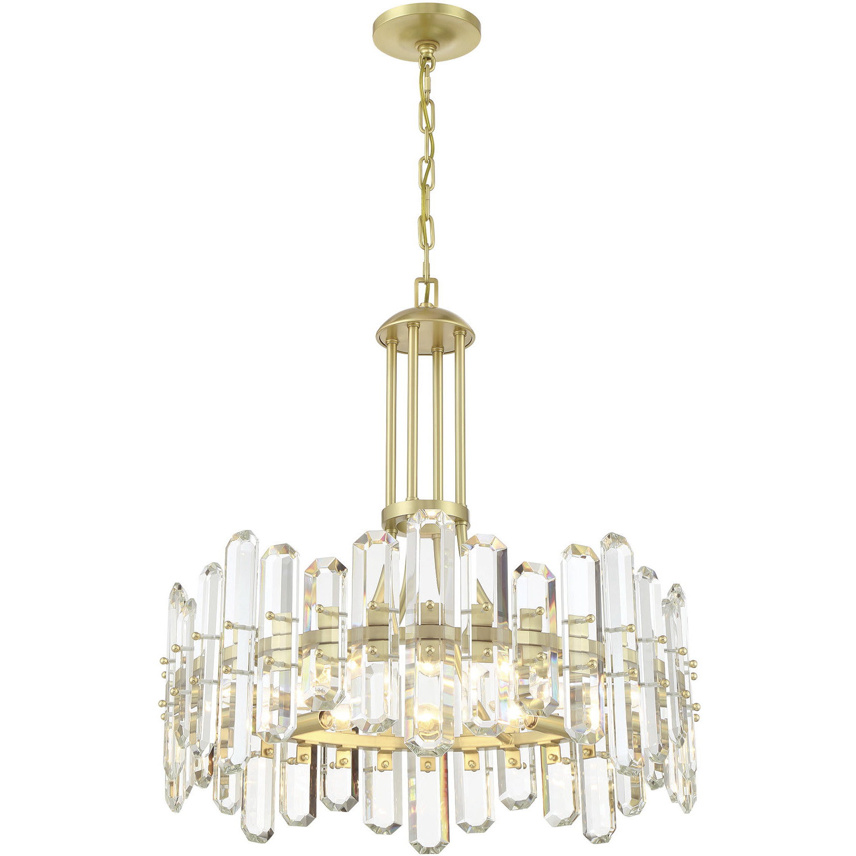 Bolton 8 Light 24.75 inch Aged Brass Chandelier Ceiling Light