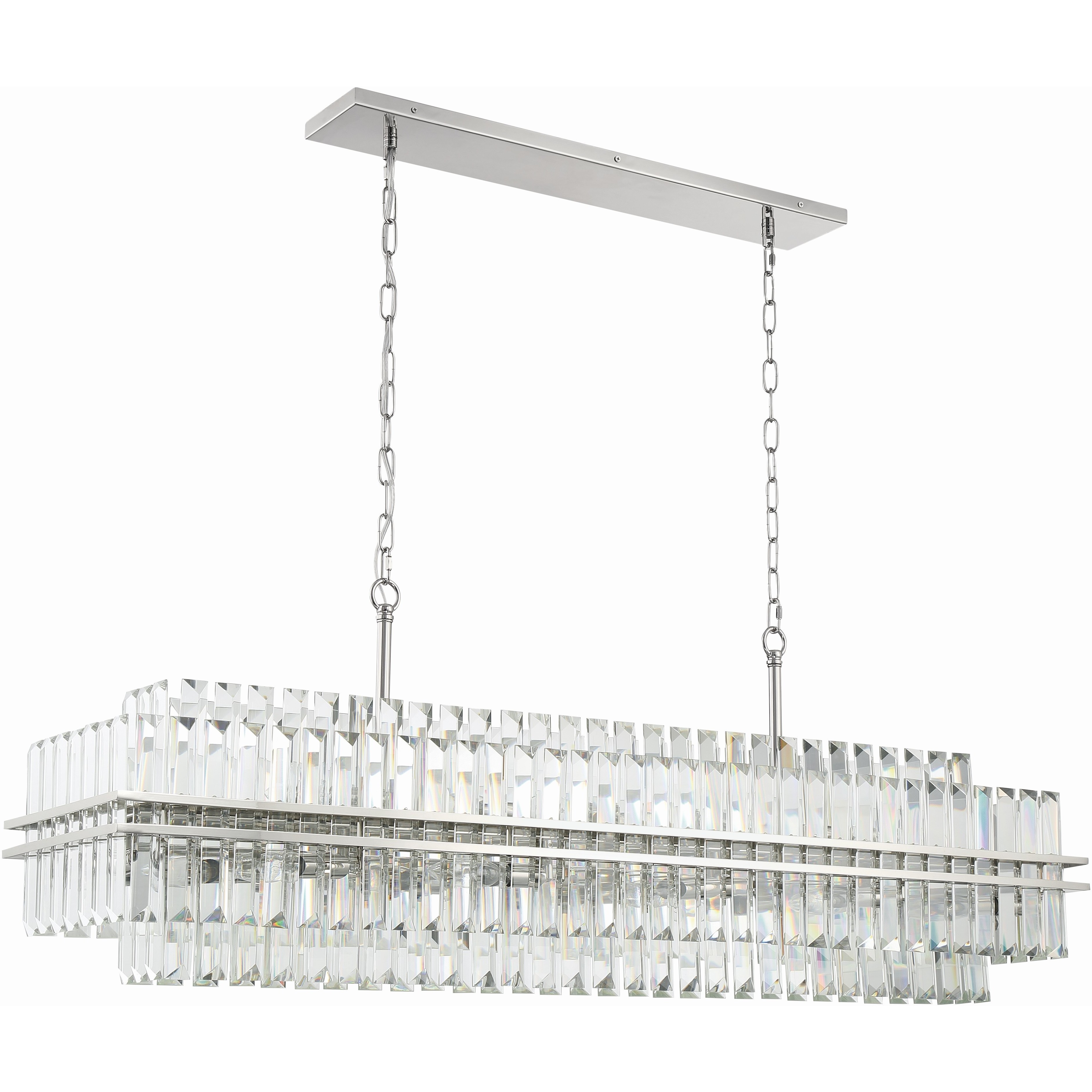 Hayes 16 Light 50 inch Polished Nickel Linear Chandelier Ceiling Light