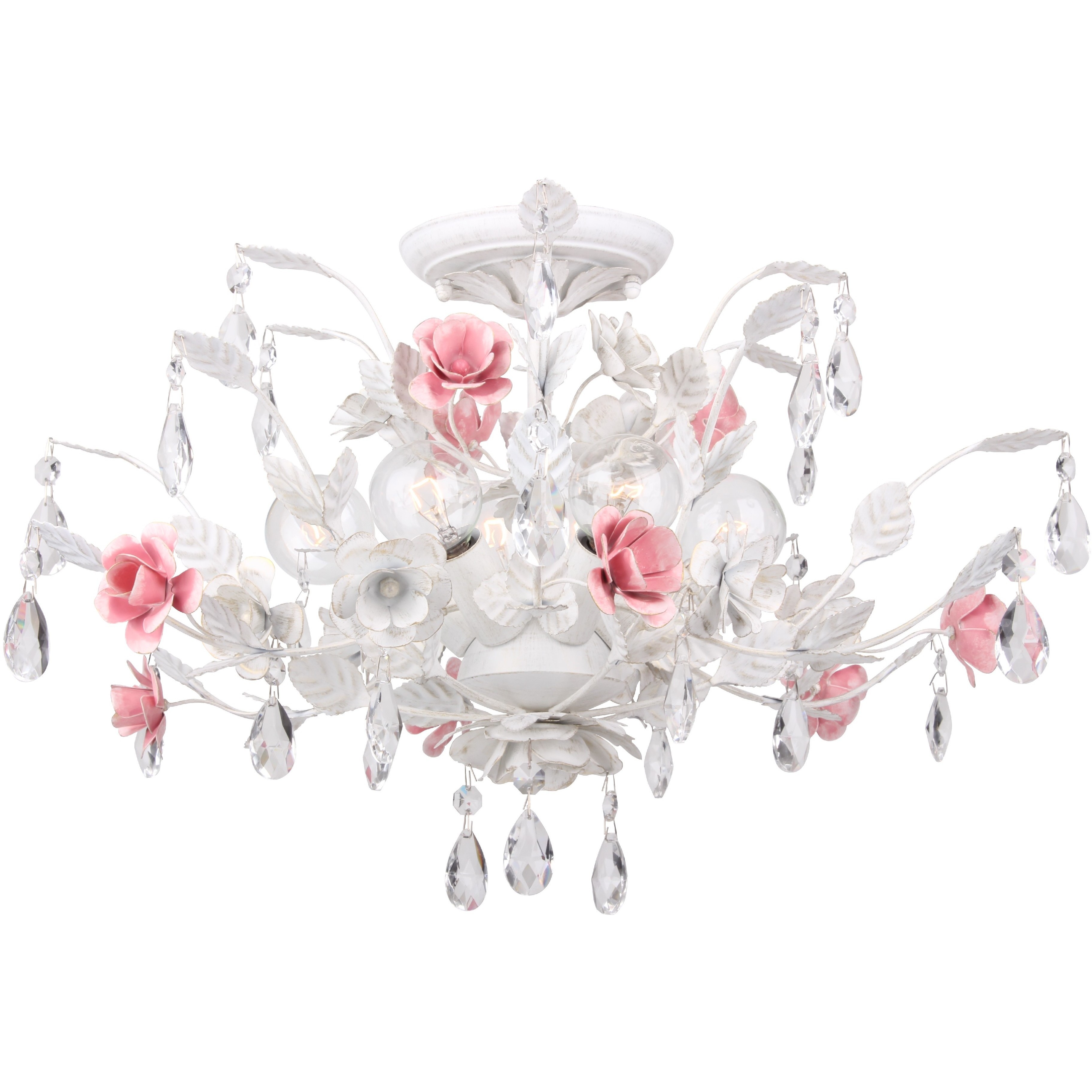 Lola 6 Light 20 inch Wet White Semi Flush Ceiling Light