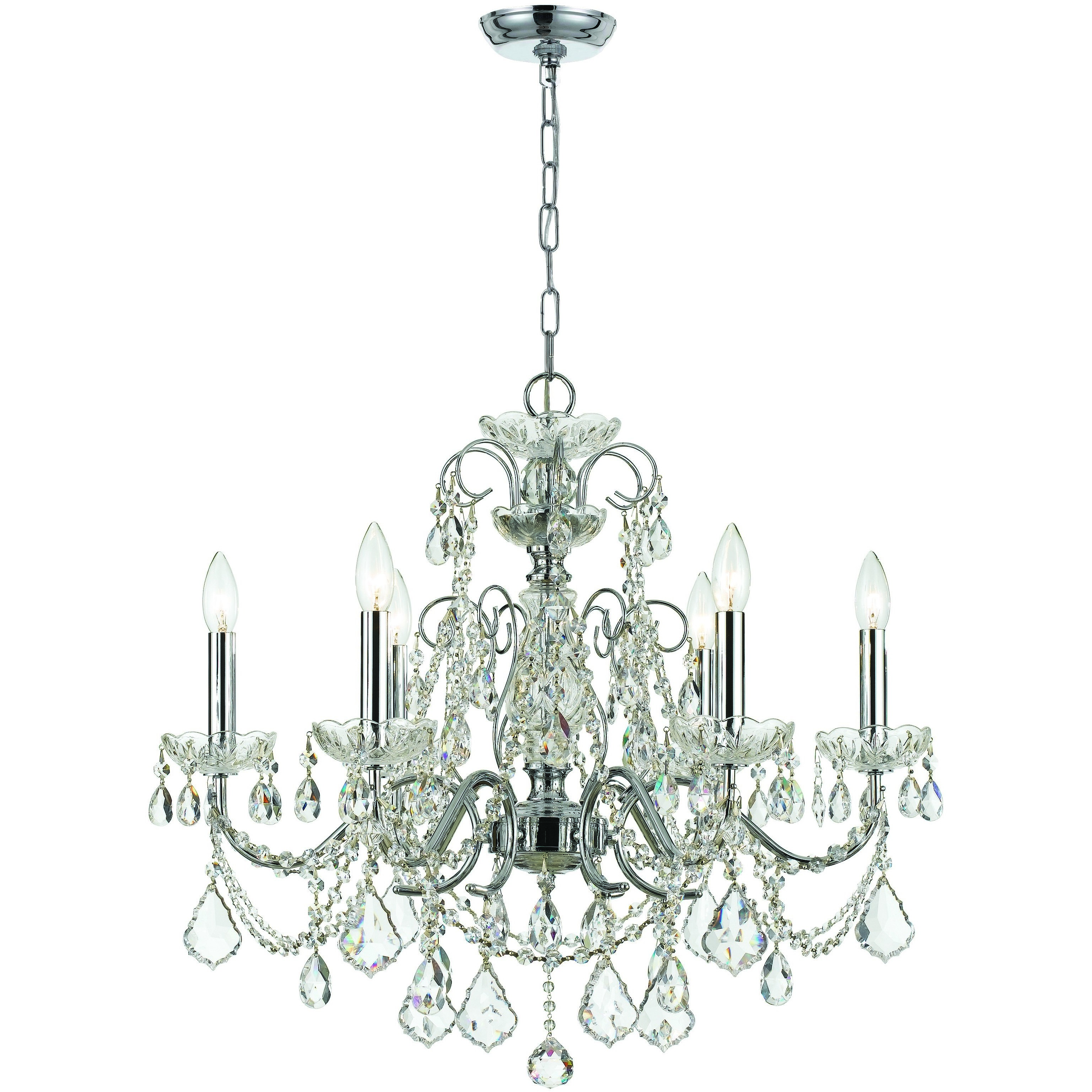 Imperial 6 Light 26 inch Polished Chrome Chandelier Ceiling Light in Clear Swarovski Strass