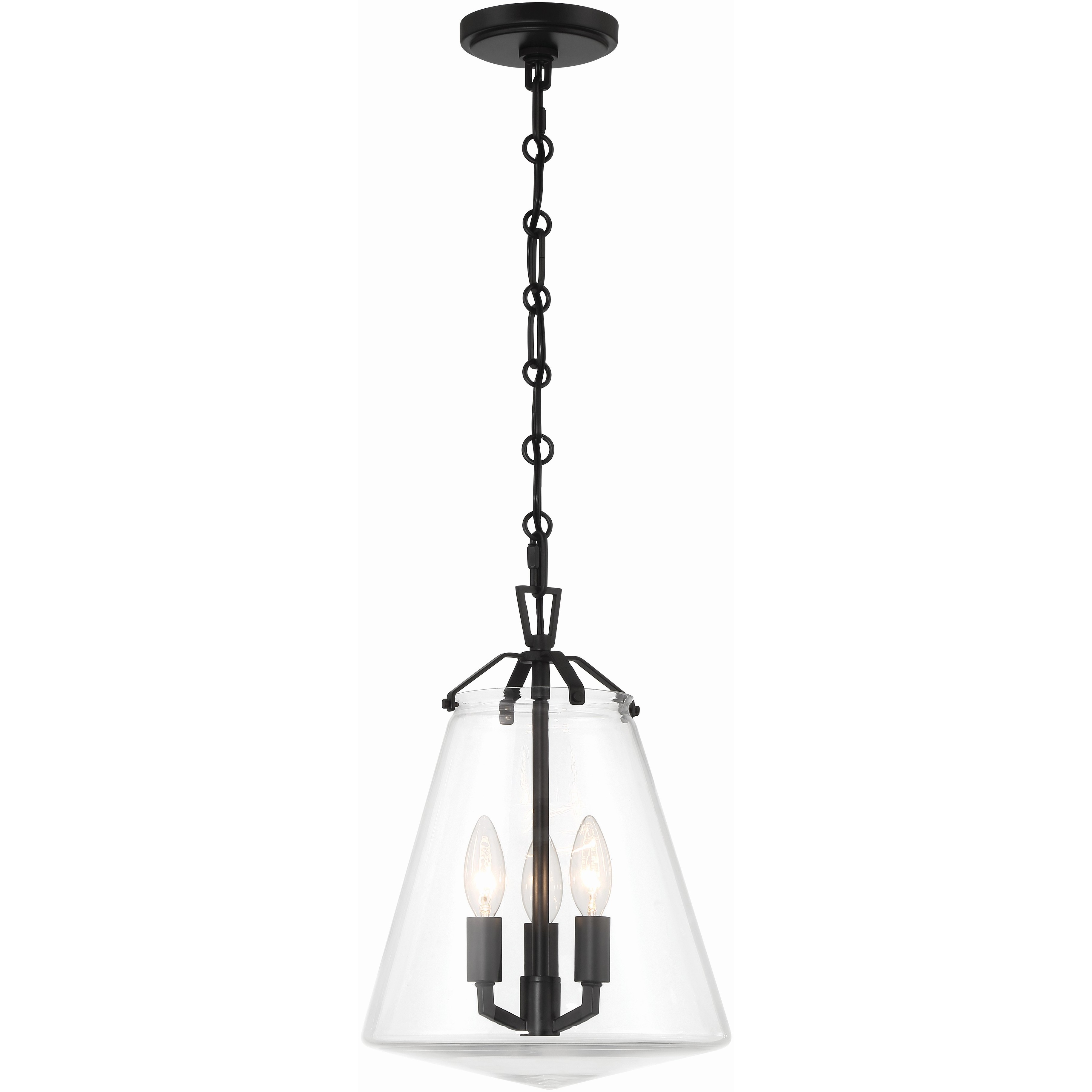 Voss 3 Light 11 inch Matte Black Pendant Ceiling Light