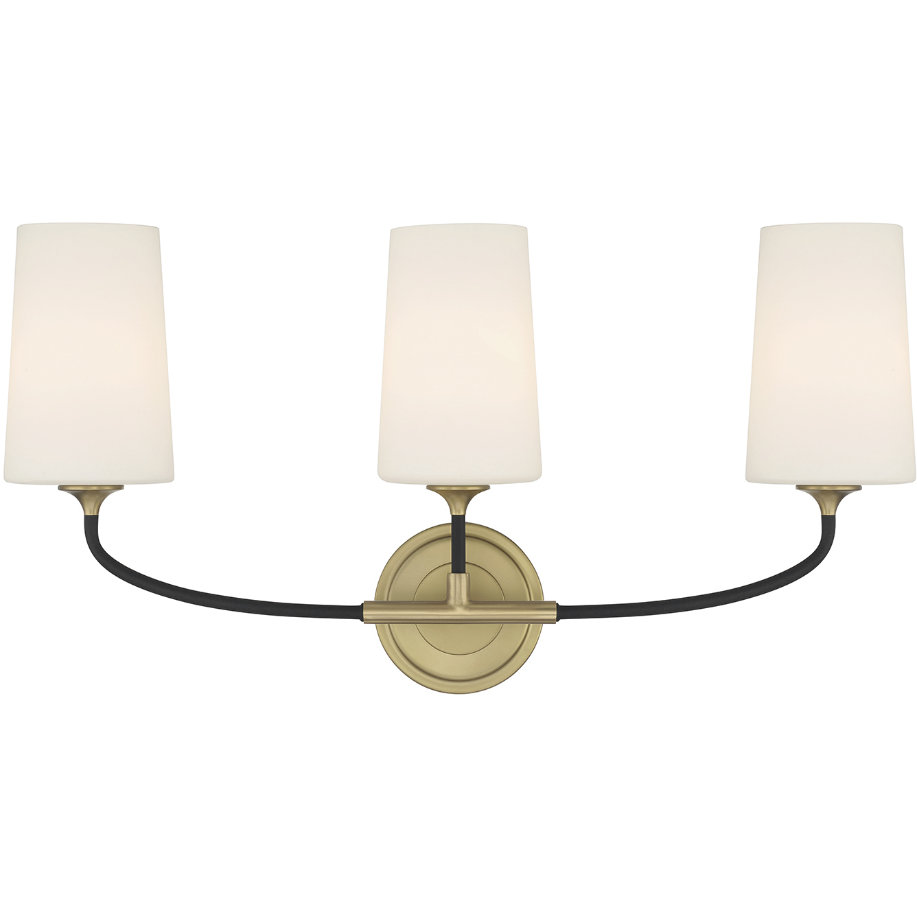 Niles Bath Vanity Light Wall Light in Black Forged and Modern Gold