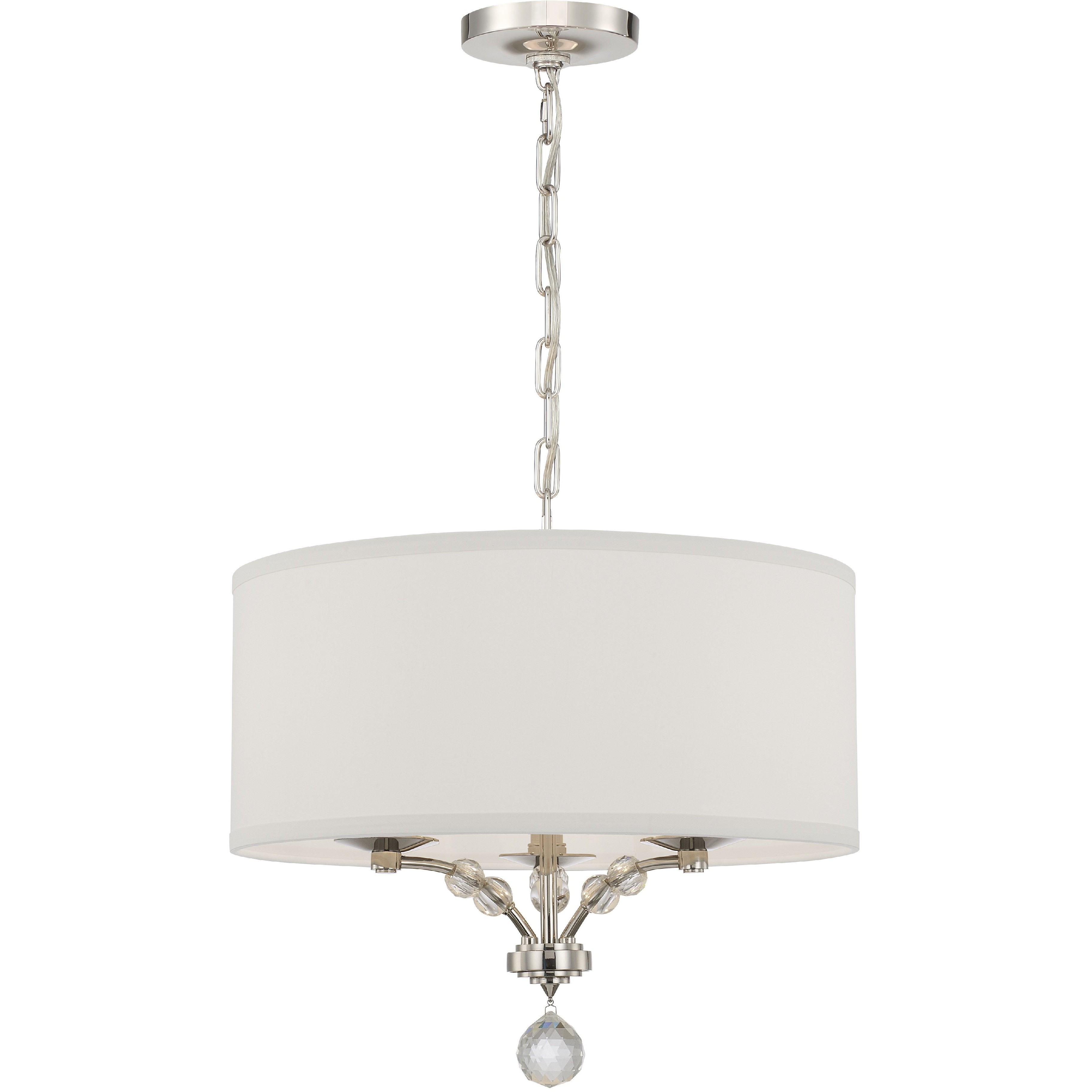 Mirage 3 Light 18 inch Polished Nickel Chandelier Ceiling Light