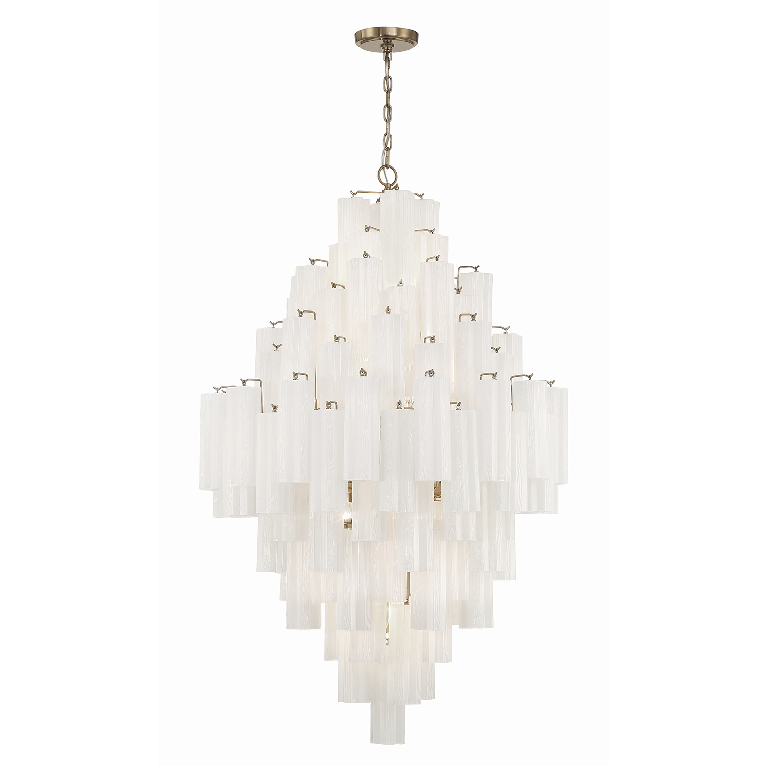 Addis 20 Light 31.5 inch Aged Brass Chandelier Ceiling Light in White