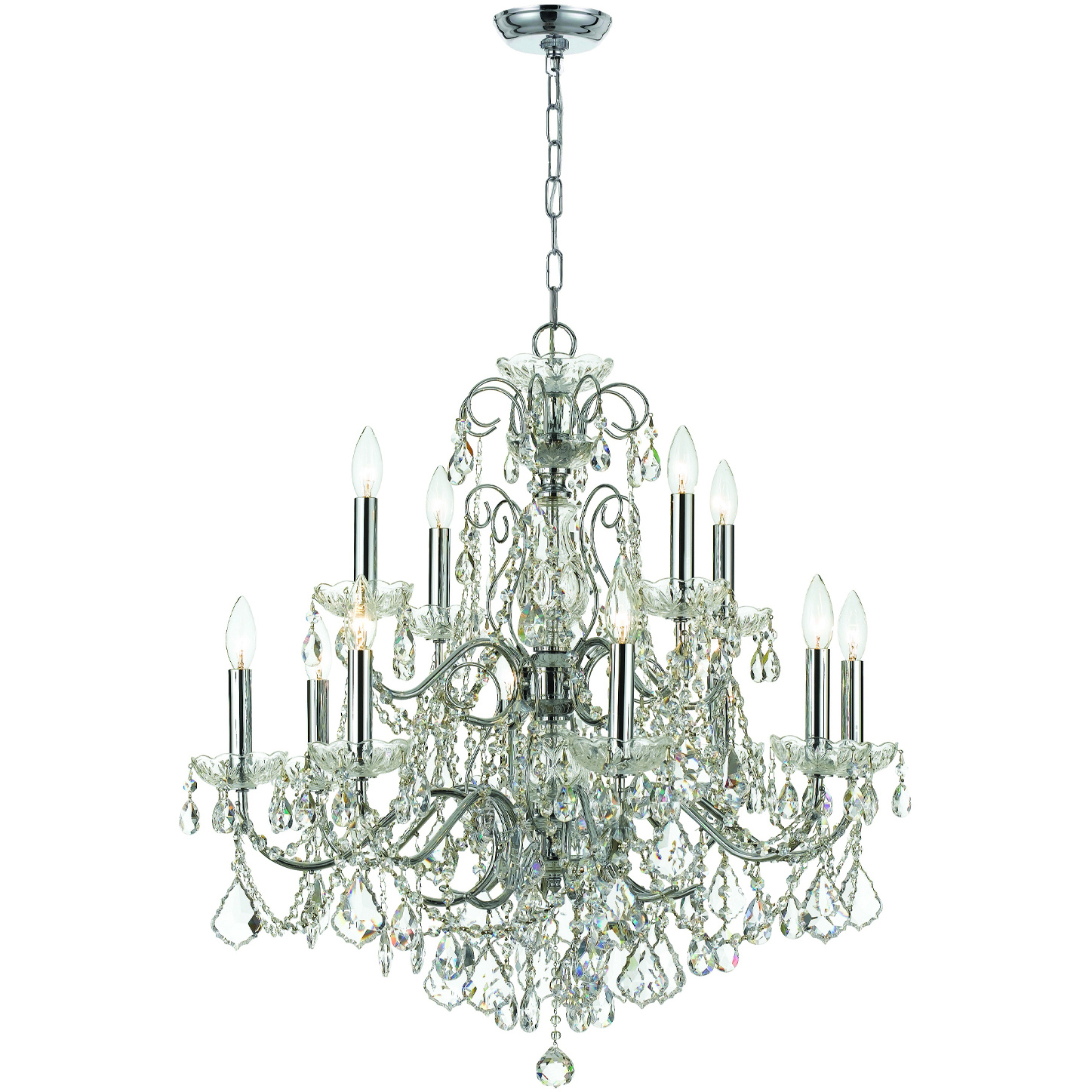 Imperial 12 Light 29.5 inch Polished Chrome Chandelier Ceiling Light in Clear Swarovski Strass