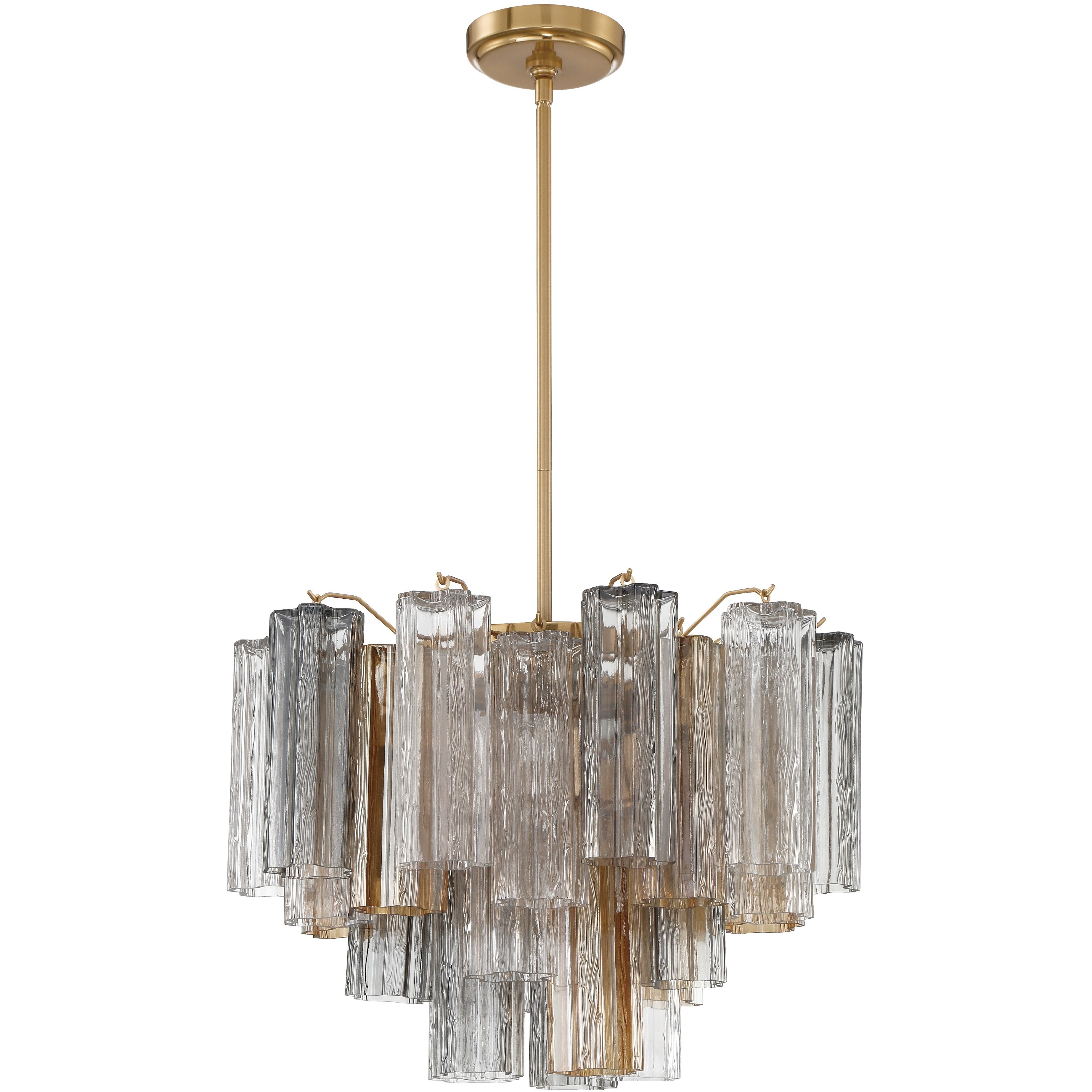Addis 6 Light 19.75 inch Aged Brass Chandelier Ceiling Light in Tronchi Glass Autumn