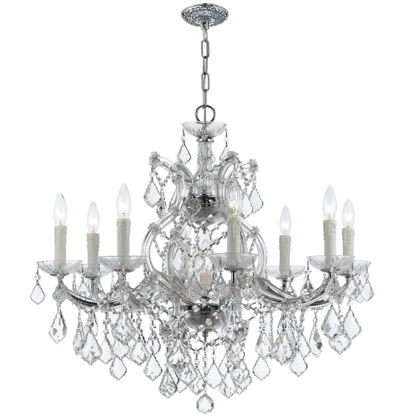 Maria Theresa 9 Light 26 inch Polished Chrome Chandelier Ceiling Light in Clear Hand Cut
