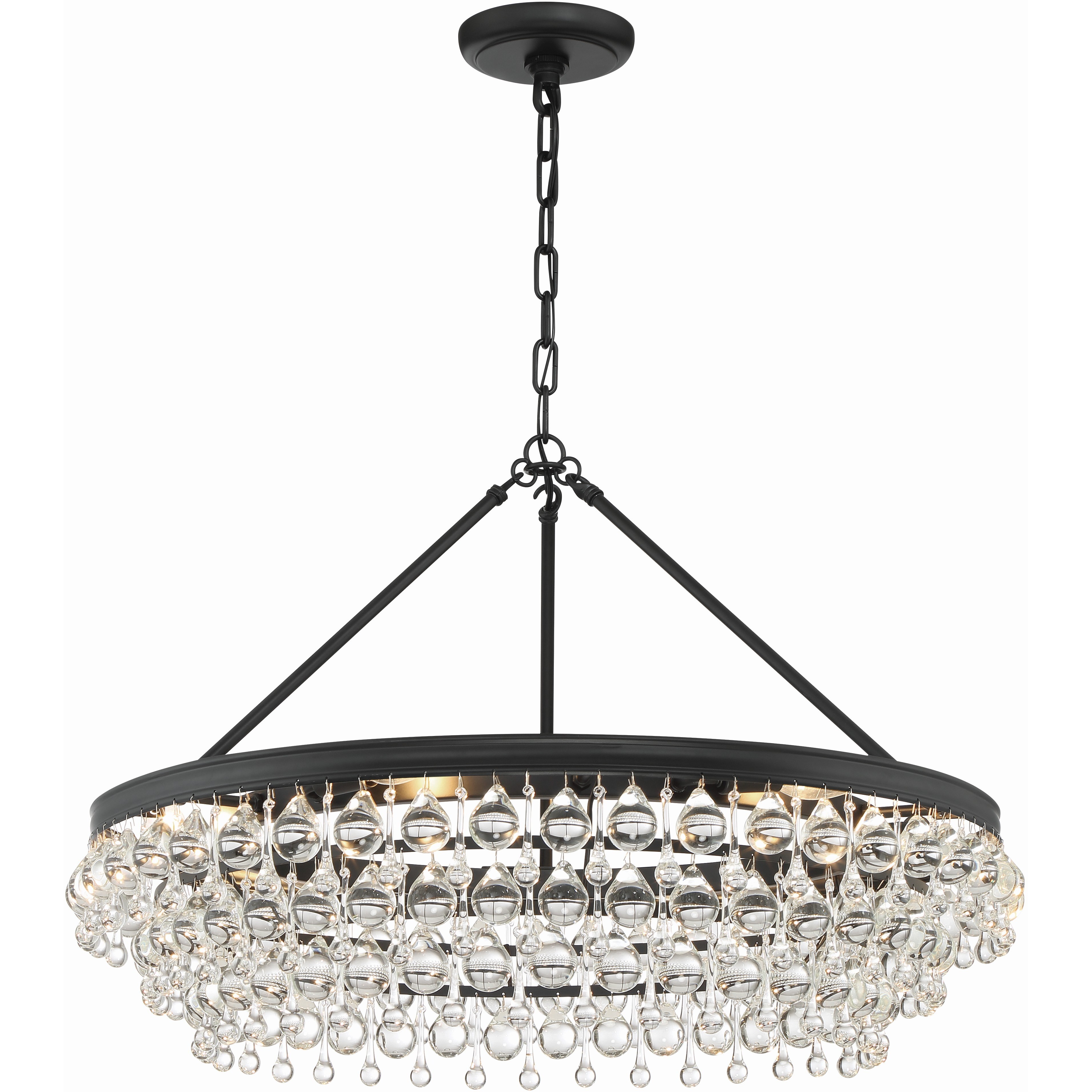 Calypso 6 Light 30 inch Matte Black Chandelier Ceiling Light